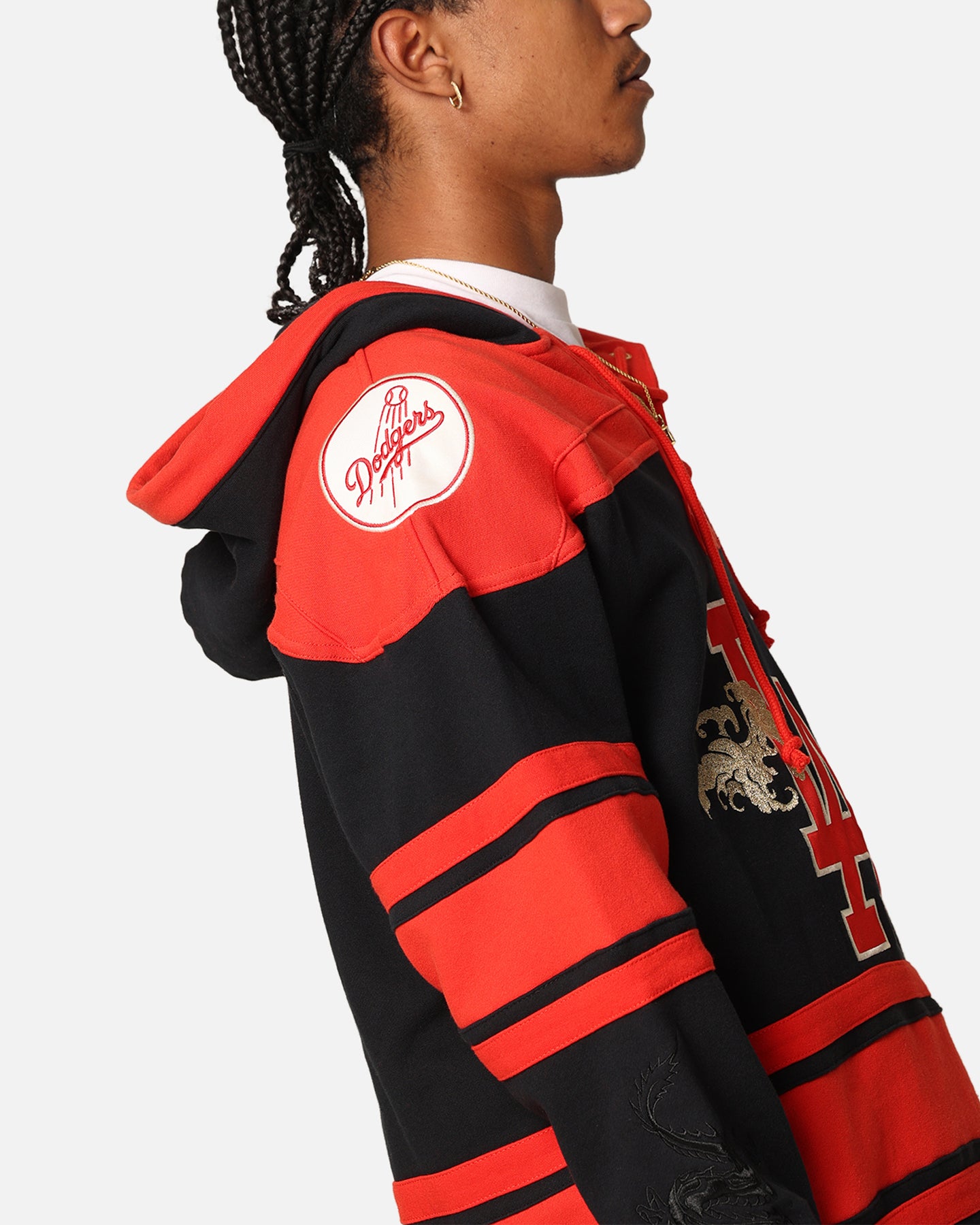 47 Brand Los Angeles Dodgers 'Year Of The Dragon' Lacer Hoodie - Jet Black MLB Baseball Fan Apparel for Men & Women - Perfect for Game Day, Streetwear & Casual Outfits