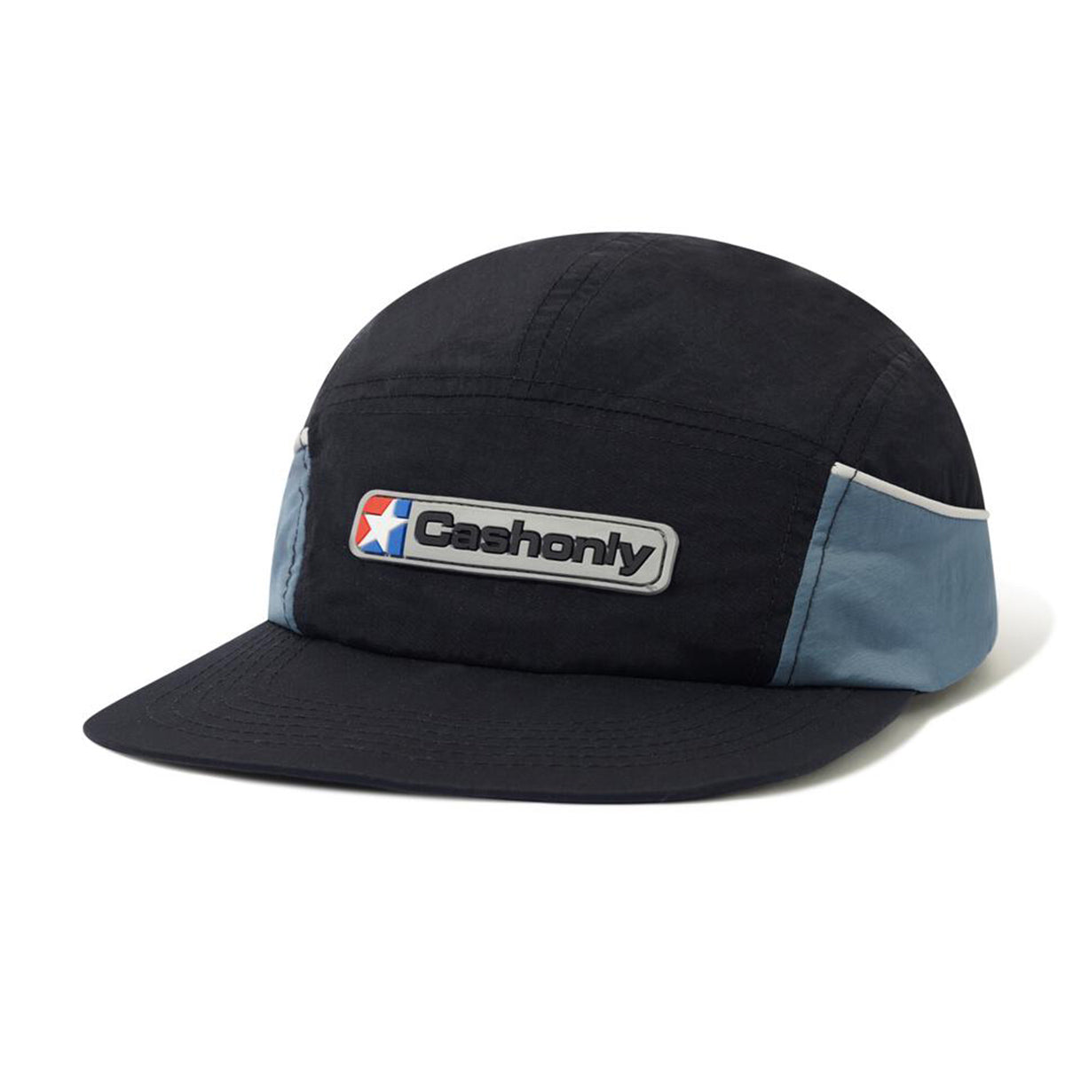 Trax 5 Panel Cap - Black & Blue Adjustable Snapback Hat for Men & Women - Perfect for Outdoor Activities, Sports, and Casual Wear