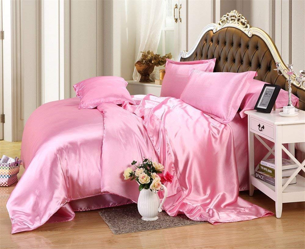 Luxurious Silk Satin Comforter - 400 GSM Down Alternative Bedding - Box Stitched Design - Ultra Soft & Machine Washable - Full/Queen Size 88