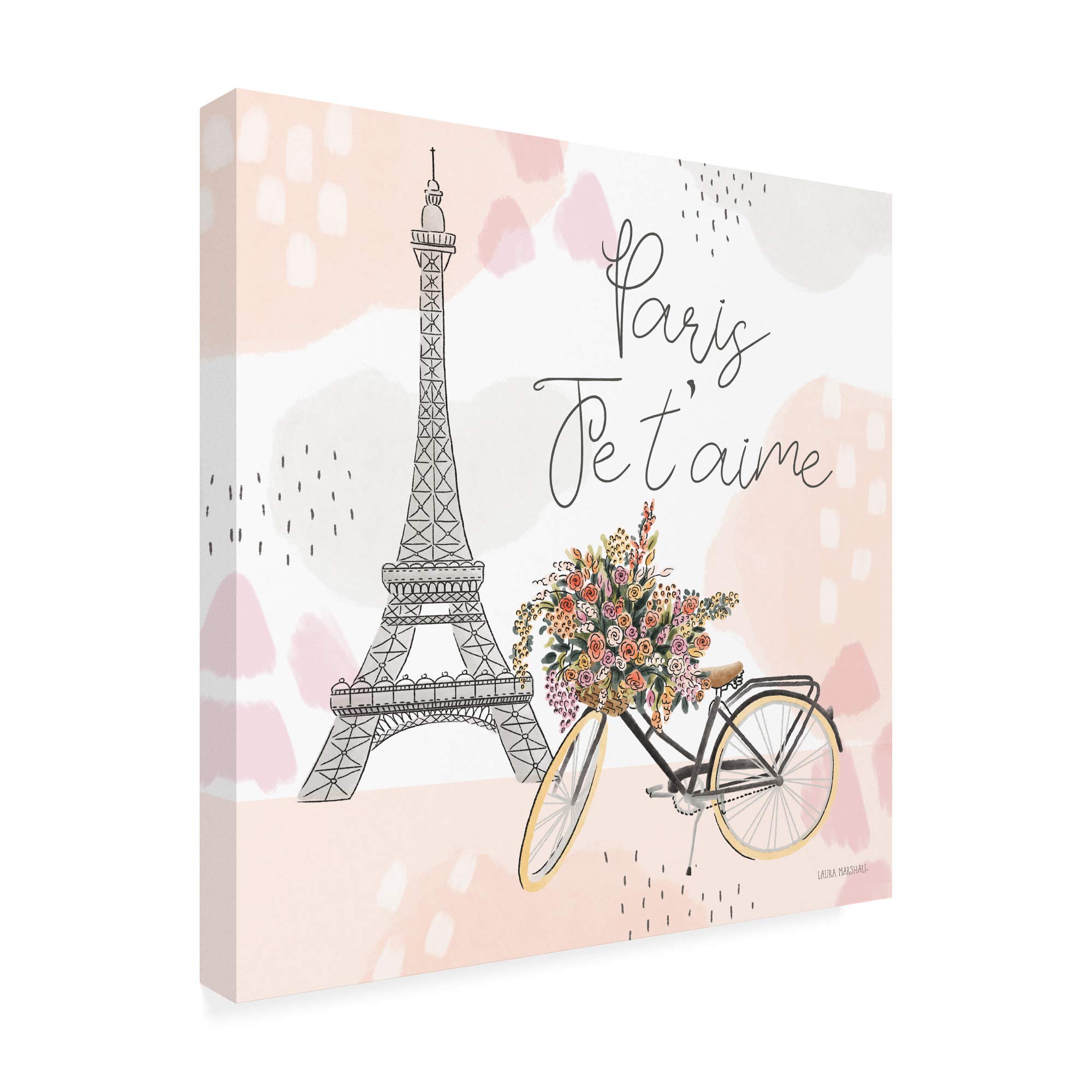 Laura Marshall Sweet Paris II Framed Art Print - 18x18 Inches - Romantic Parisian Wall Decor for Living Room, Bedroom & Office