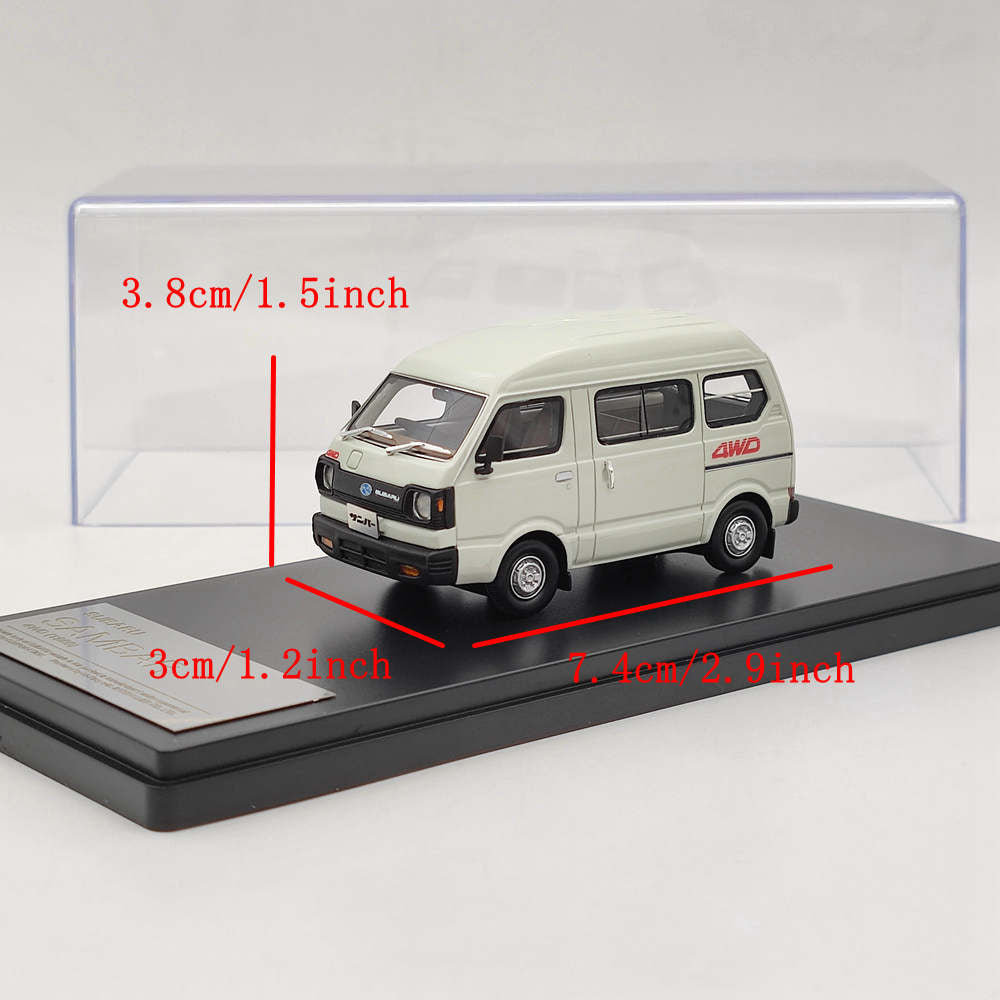 1/43 Scale Subaru SAMBAR 4WD 1980 White Resin Model Car - Collectible Miniature Vehicle Toy for Adults, Perfect for Display, Gifts & Japanese Car Enthusiasts | Ideal for Home Decor, Office Display & Model Car Collections