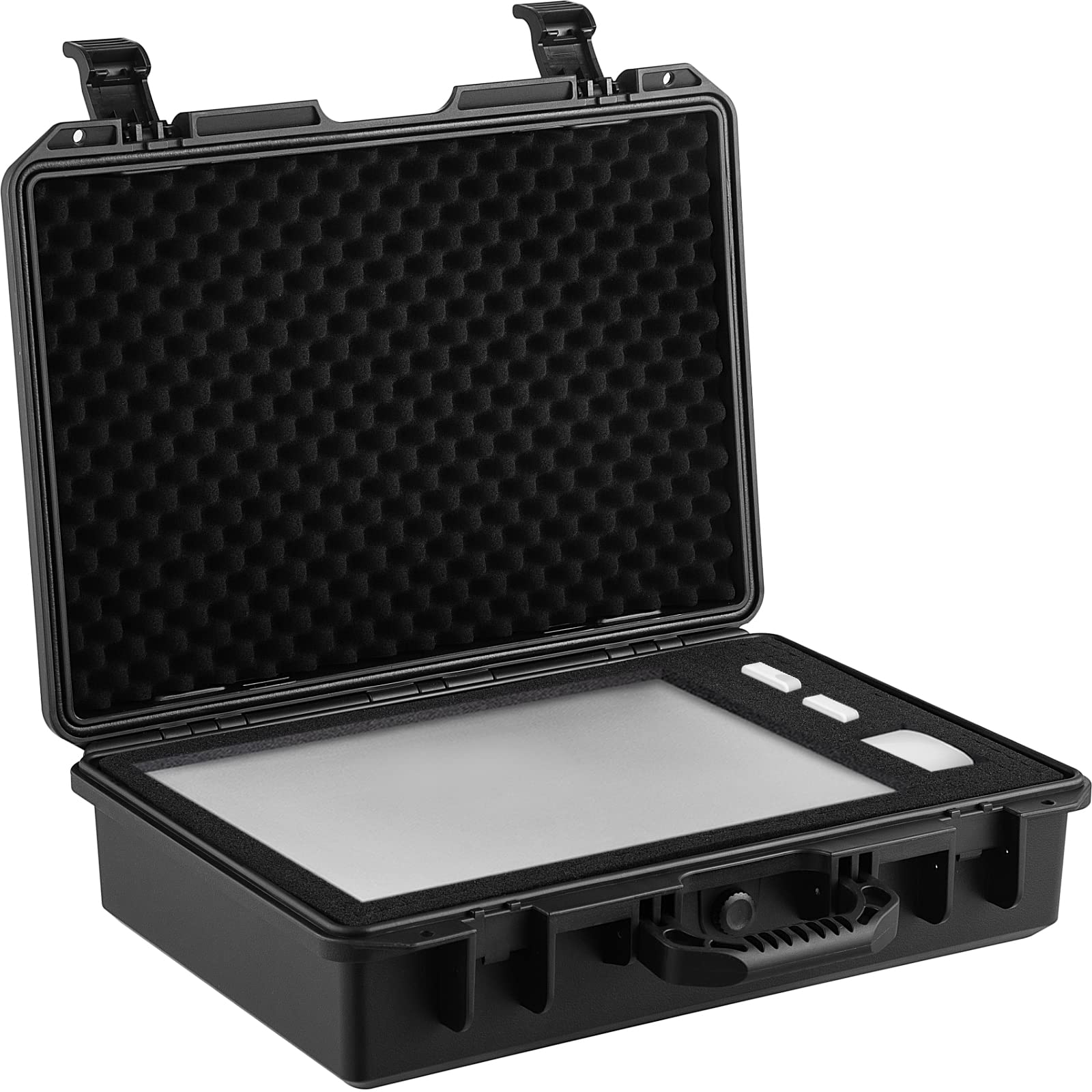 VEVOR 19 x 14 x 5 Inches Waterproof Hard Case with Customizable Foam - Shockproof Protective Storage Box for Camera, Laptop, Pistol, Drone & Electronics - Portable Travel & Outdoor Equipment Case (Black)