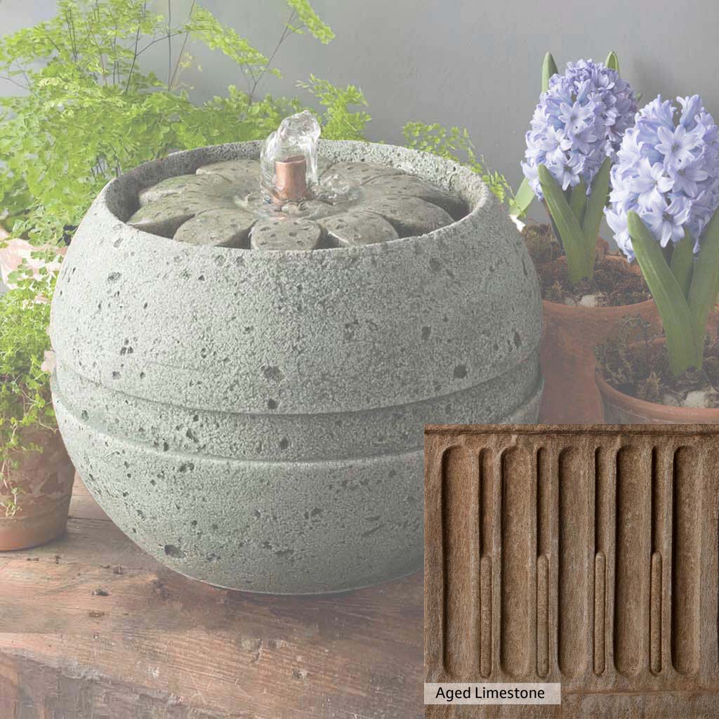 Campania International M Series Rosette Fountain - Elegant Outdoor Garden Water Feature for Patio, Yard, and Landscape Decor