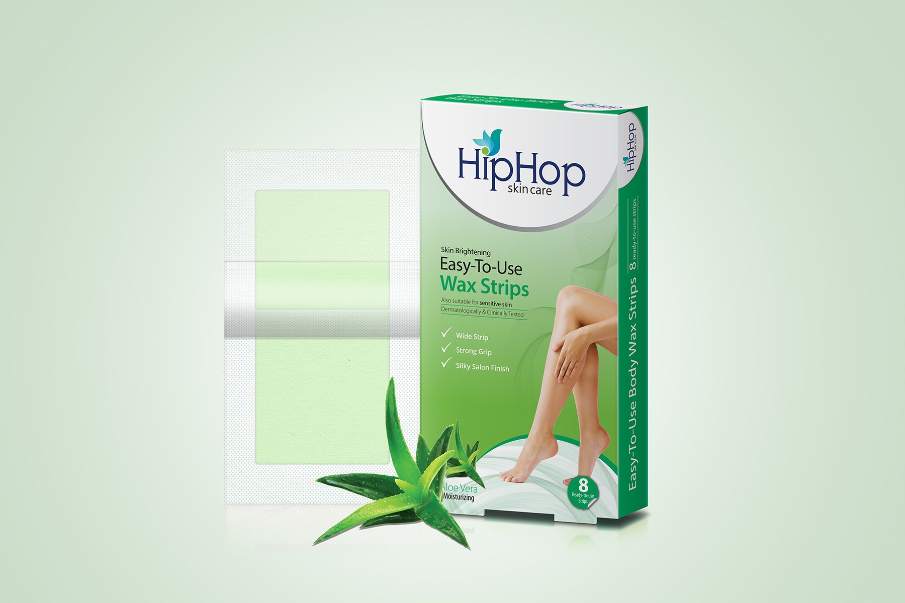 Organic Aloe Vera Wax Strips for Women - 40 Strips (Set of 5) | Painless Hair Removal for Legs, Bikini & Underarms | Hypoallergenic Body Waxing Kit for Smooth Skin | Perfect for Home Spa & Pre-Party Grooming