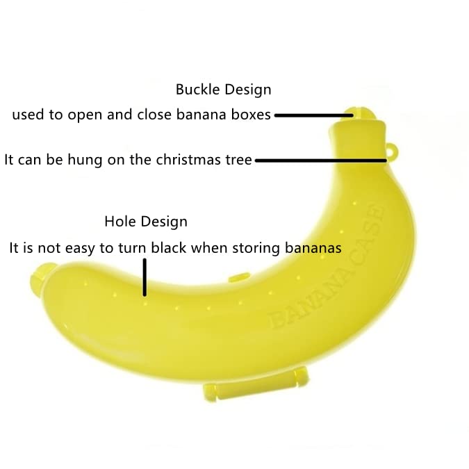 Raguso Cute Banana Storage Box - Yellow Fruit Protector Case for Lunch, Snacks & Kitchen Organization | Durable Banana Holder for Home, Office & Picnic Use