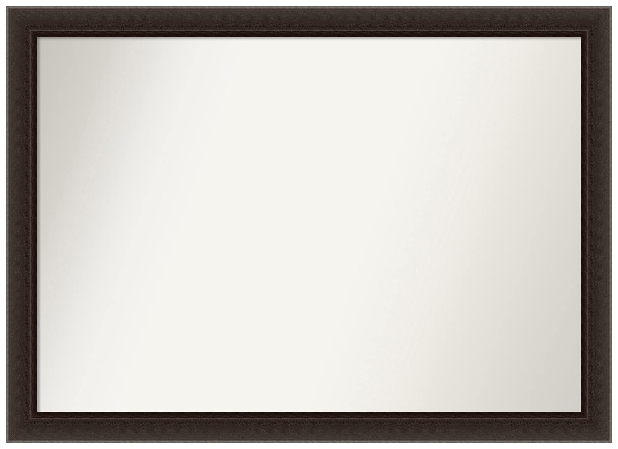 Amanti Art Non-Beveled Custom Wall Mirror 28.5x39.5 Inches - Romano Espresso Narrow Frame - Bathroom Mirror Brown - Custom Sizes Available - Perfect for Bathroom, Bedroom & Entryway Decor