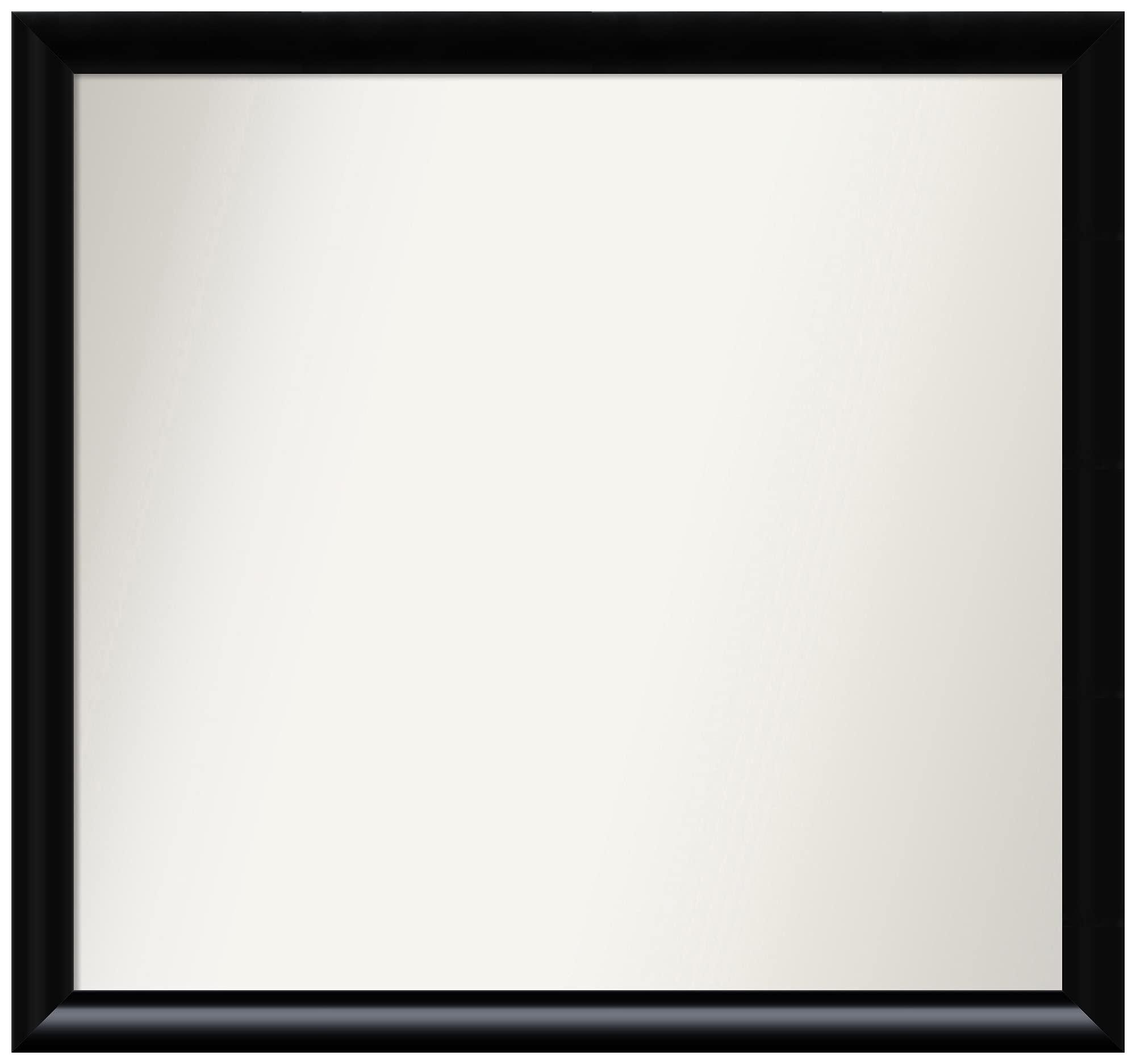 Amanti Art Non-Beveled Custom Wall Mirror 29x31 Inches - Steinway Black Scoop Frame - Bathroom & Living Room Decor - Various Sizes Available - Elegant Black Wall Mirror for Home & Office