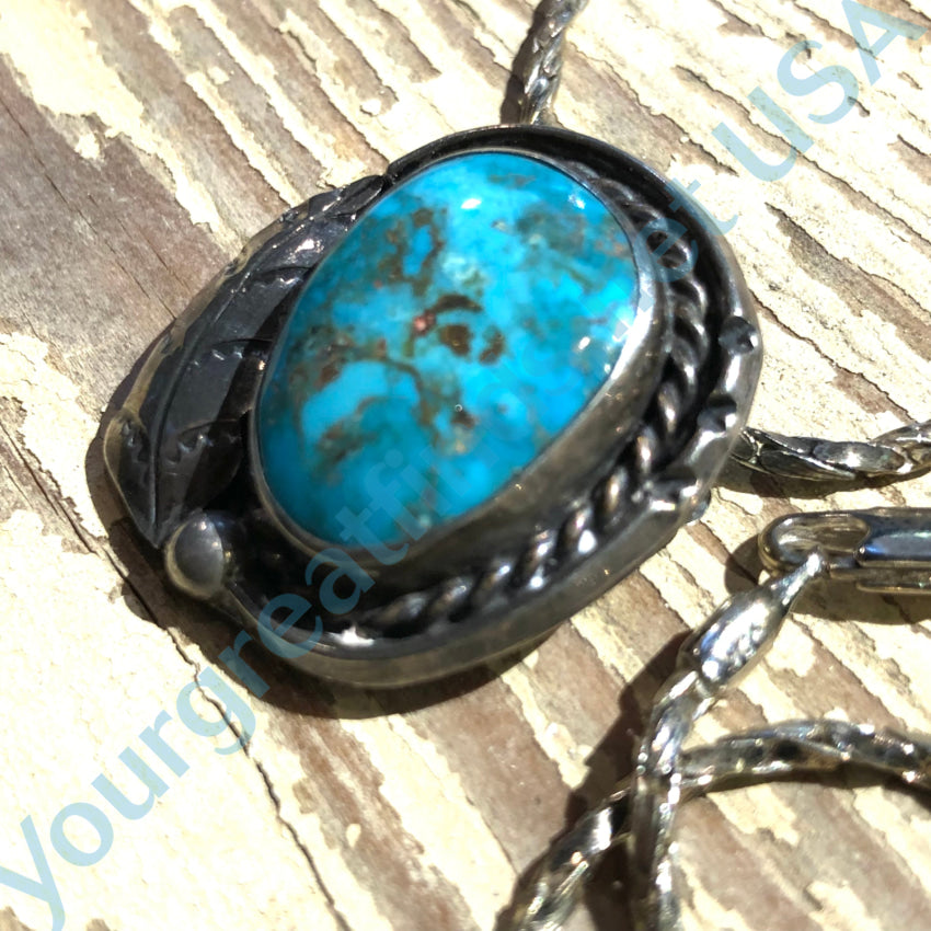 Vintage Navajo Turquoise Necklace & Pin - Sterling Silver Jewelry for Women, Handmade Southwest Style, Perfect for Boho Fashion & Special Occasions