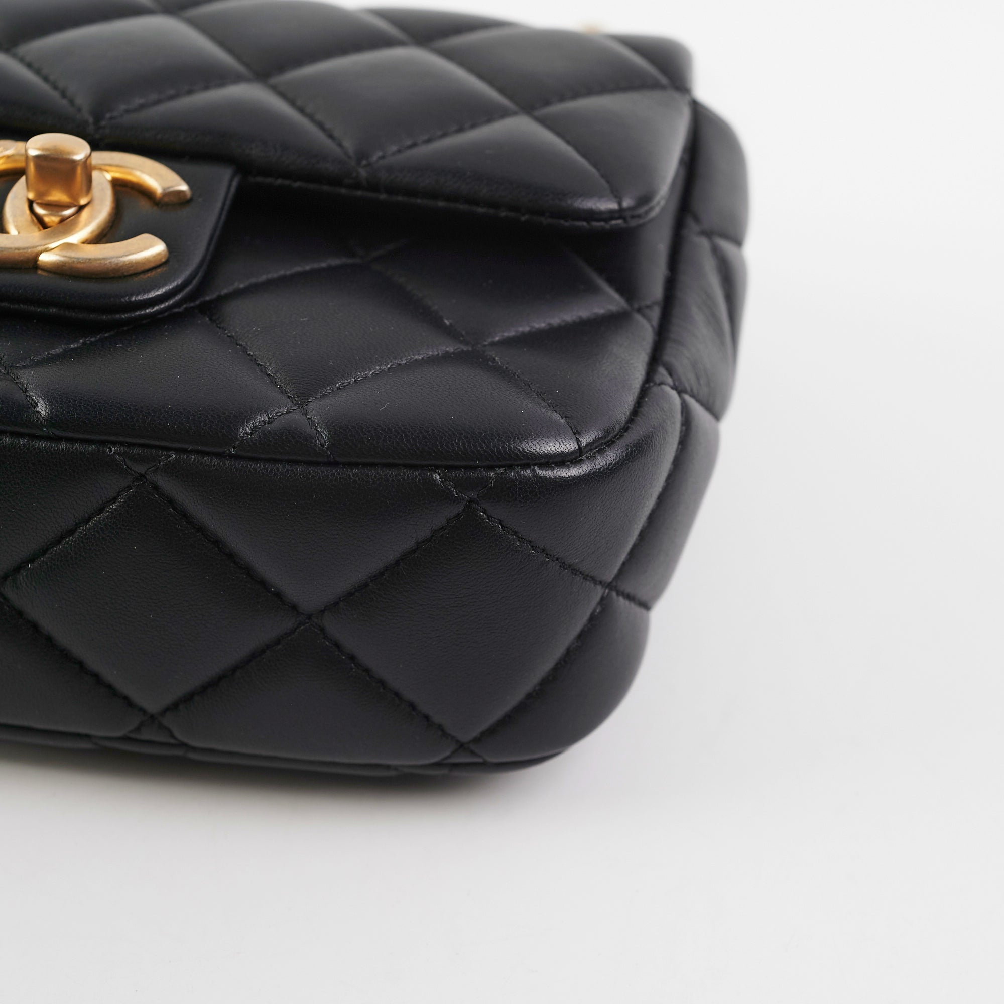 Chanel 23P Mini Square Bag Lambskin Black (Microchip) - Luxury Crossbody Purse for Women, Perfect for Evening Parties & Date Nights