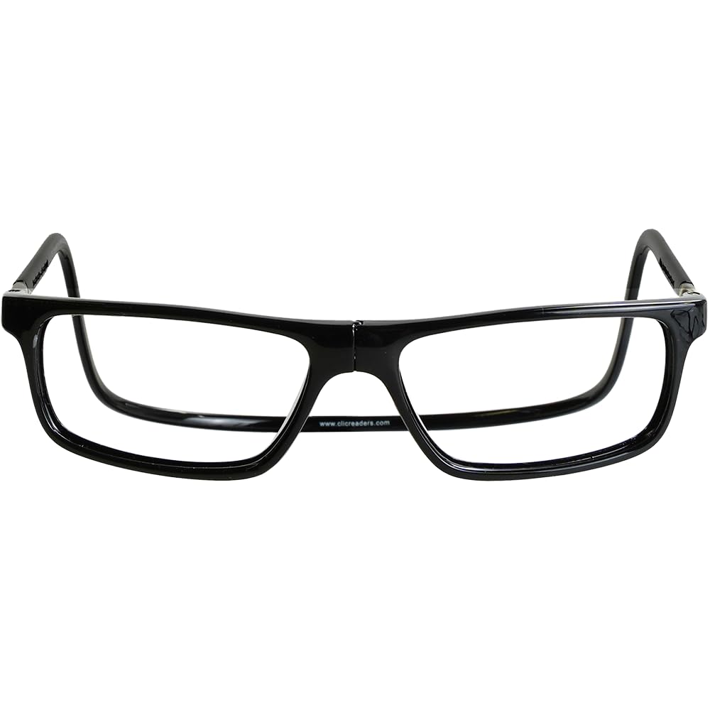 Clic Magnetic Reading Glasses for Men & Women - 1.75 Magnification Computer Glasses - Executive Style (Black, M-XL) - Perfect for Office Work, Reading & Screen Use