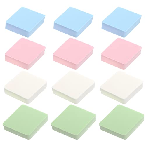 HEMOTON 12Pcs Soft Rhombic Makeup Sponges & Powder Puffs - Premium Cosmetic Tools for Loose Powder, Mineral Powder & Body Powder | Perfect for Face Makeup, Contouring & On-the-Go Touch-Ups