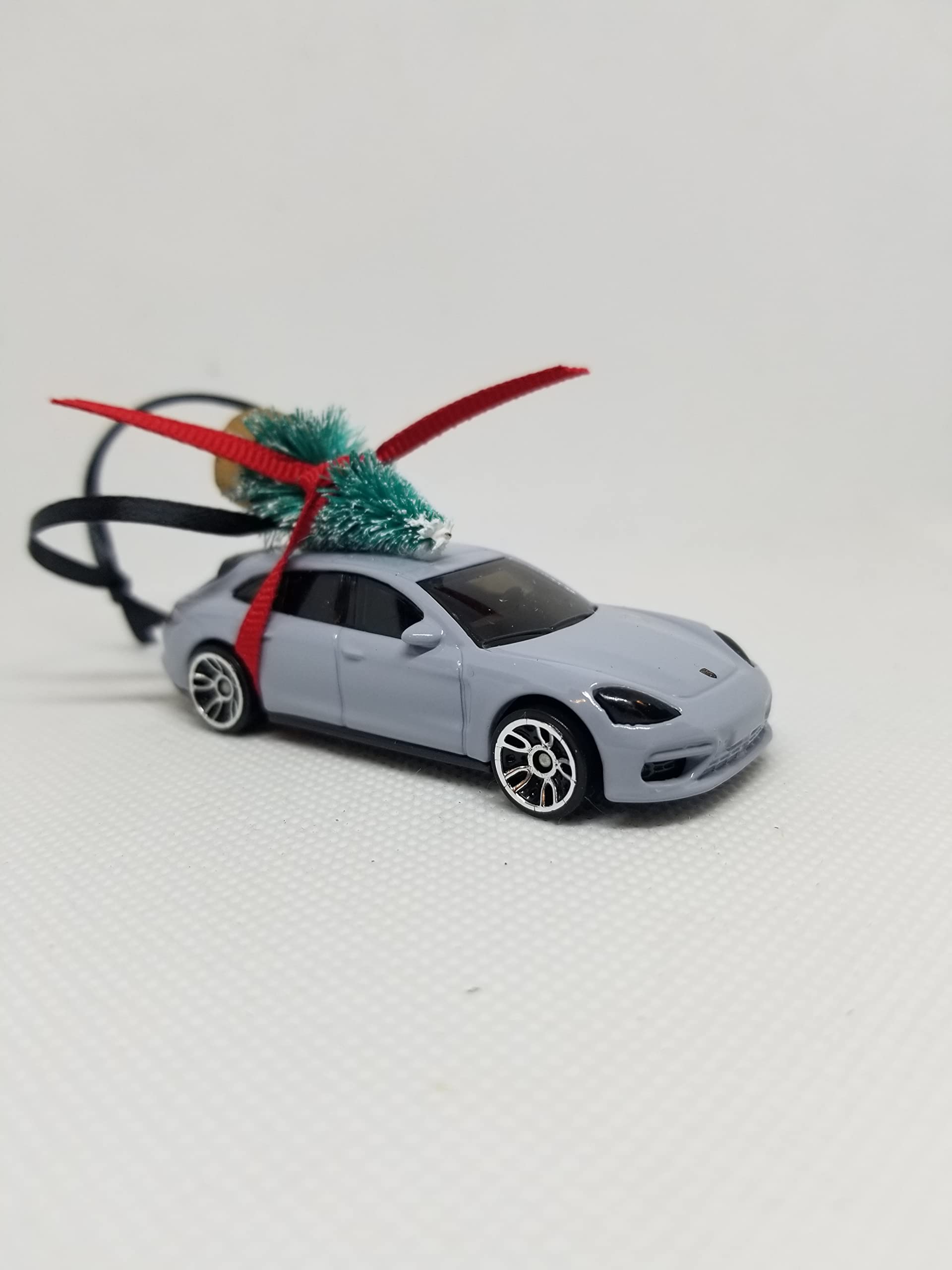 3 Inch Handmade Christmas Tree Ornament for Porsche Panamera in Chalk Gray | Unique Holiday Gift for Car Lovers | Perfect for Christmas Decorations & Car Enthusiast Gifts | Made in USA