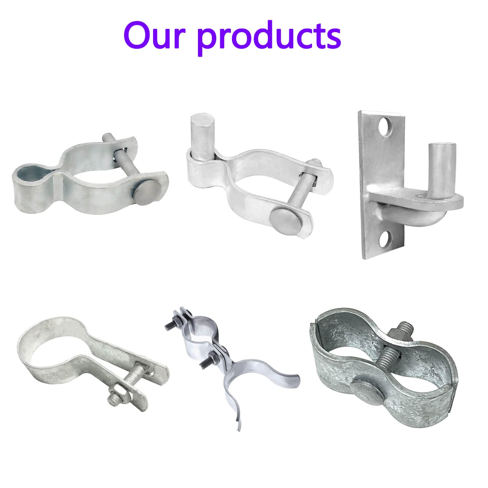 **Galvanized Steel Chain Link Fence Panel Clamps (8-Pack) - 1-5/8