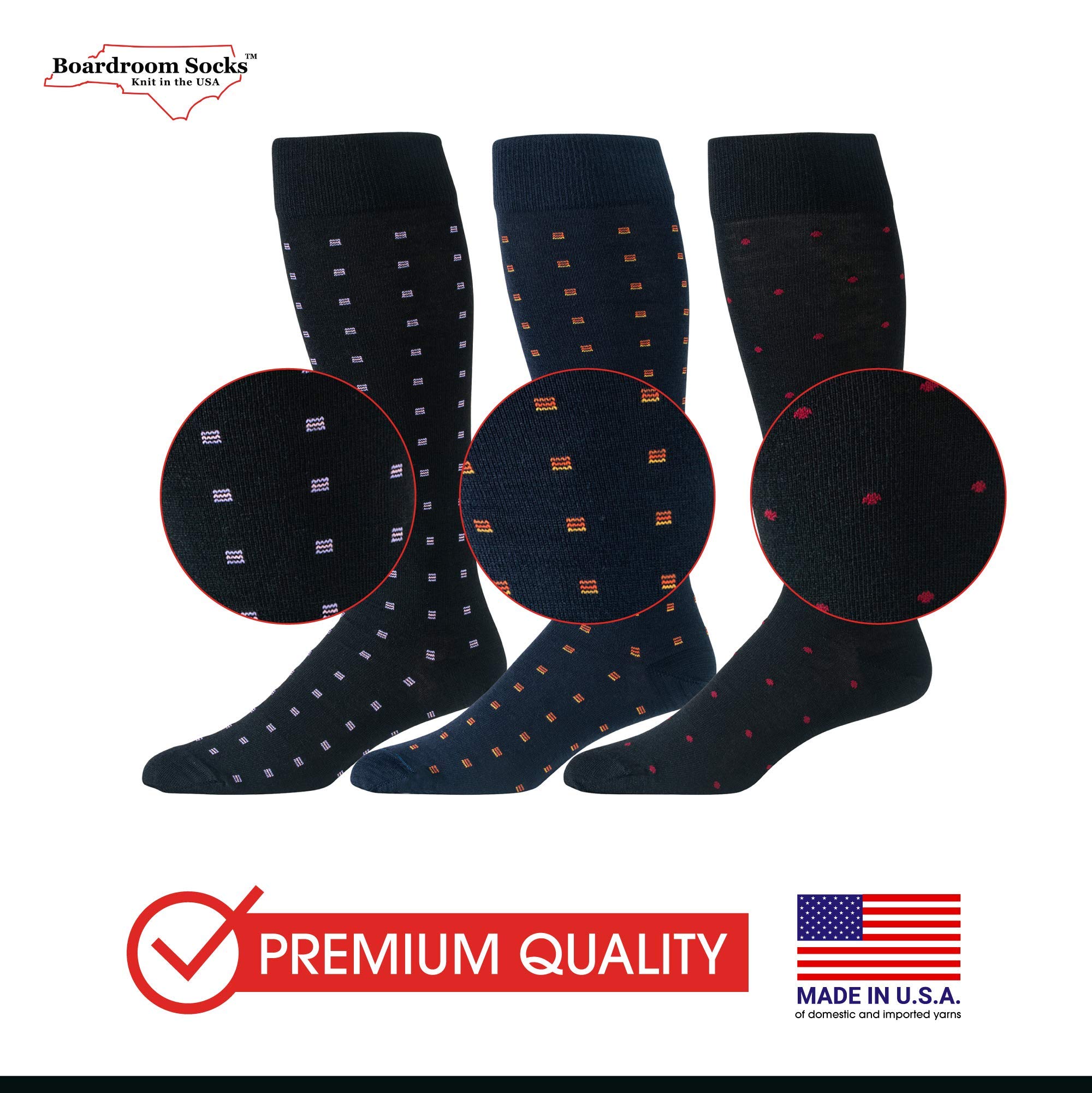 Premium Merino Wool Over-the-Calf Dress Socks for Men - Breathable, Comfortable & Stylish Patterned Socks - Perfect for Business, Formal Events & Cold Weather Wear