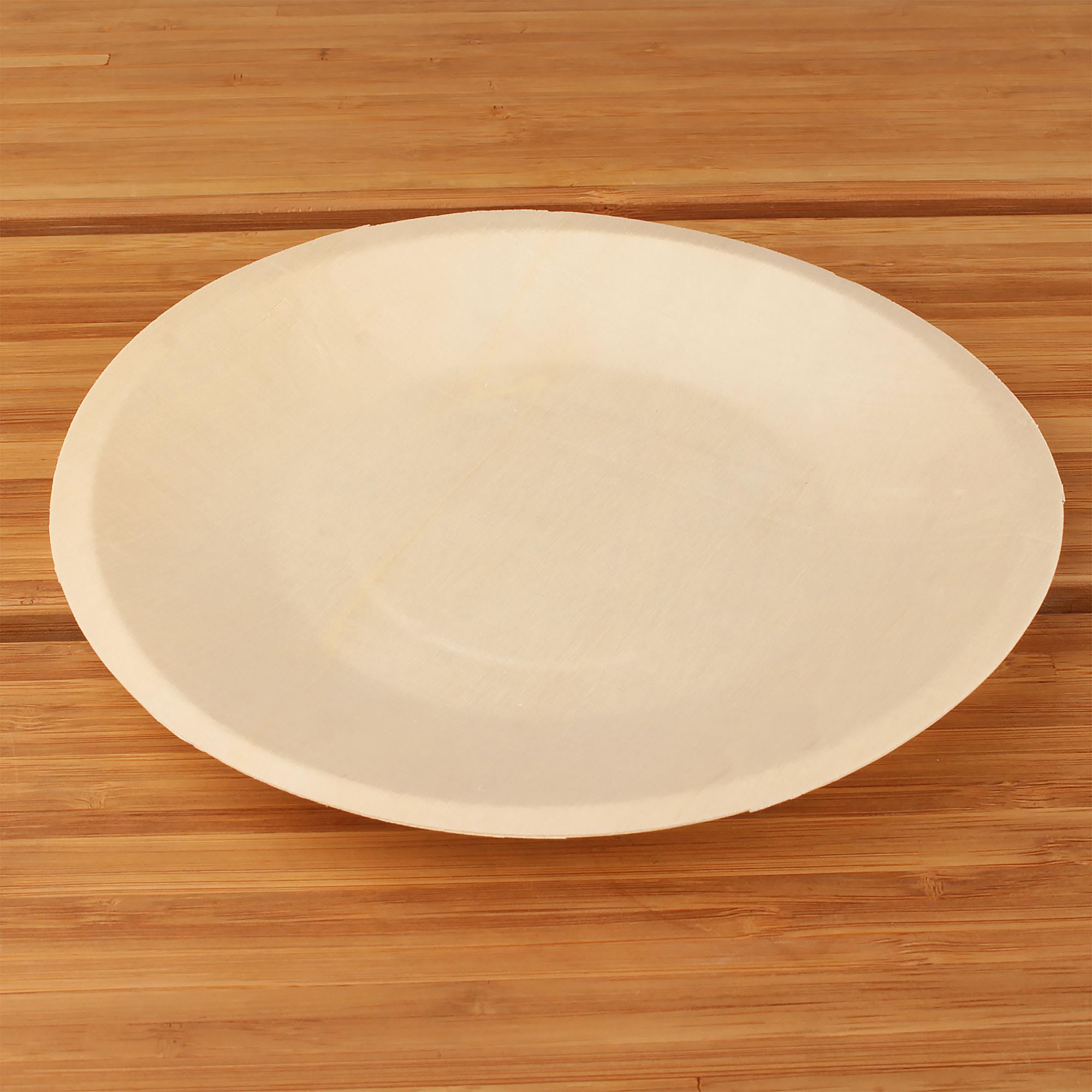 BambooMN 7.5 Inch Disposable Wooden Round Plates - 1000 Pack | Eco-Friendly Biodegradable Dinnerware for Parties, Picnics, Weddings & Events