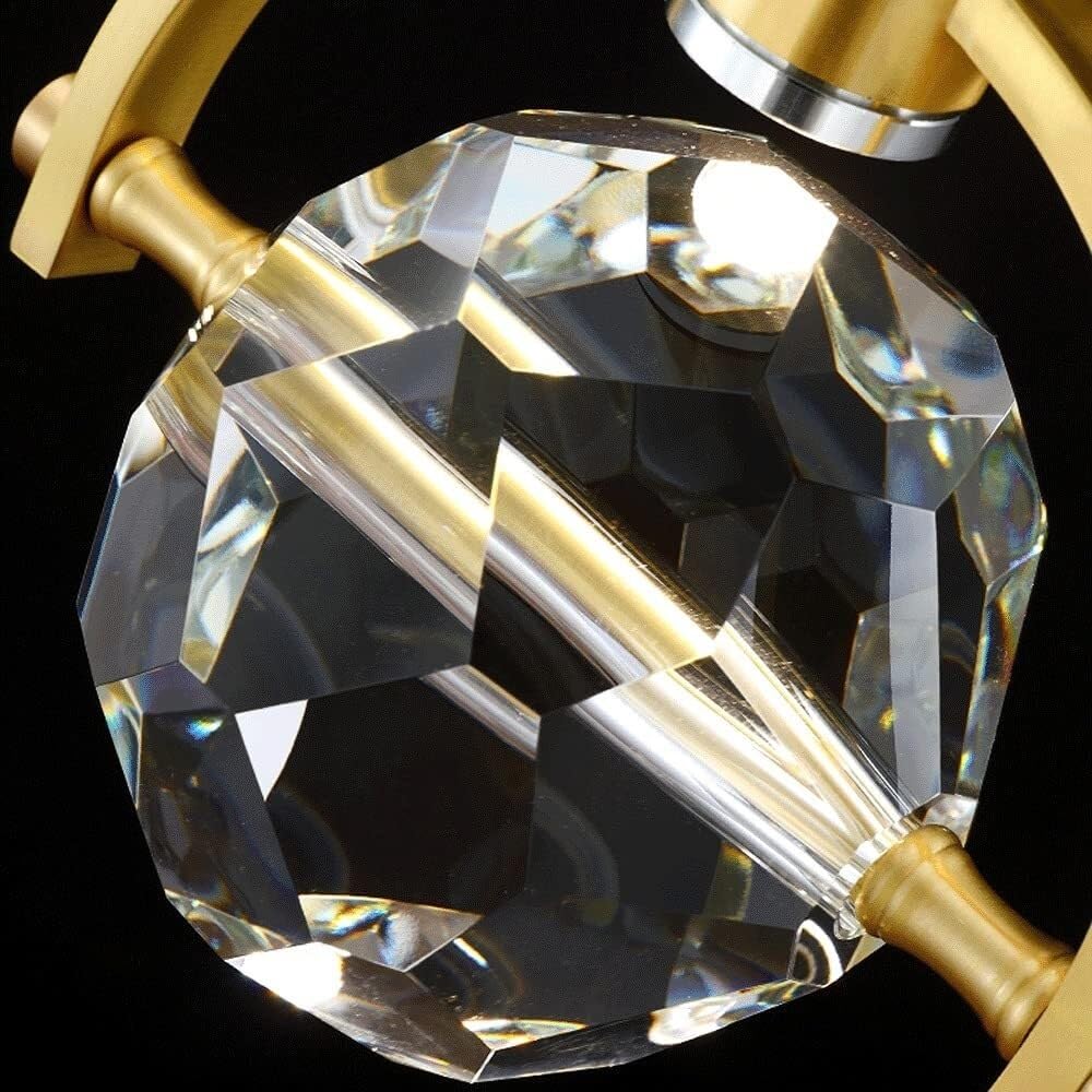 Modern Crystal Chandelier Lighting Fixture - Adjustable Brass Pendant Light for Bedroom, Living Room & Dining Room | Elegant Ceiling Lamp with G4 Bulb | Perfect Home Decor & Surprise Gift