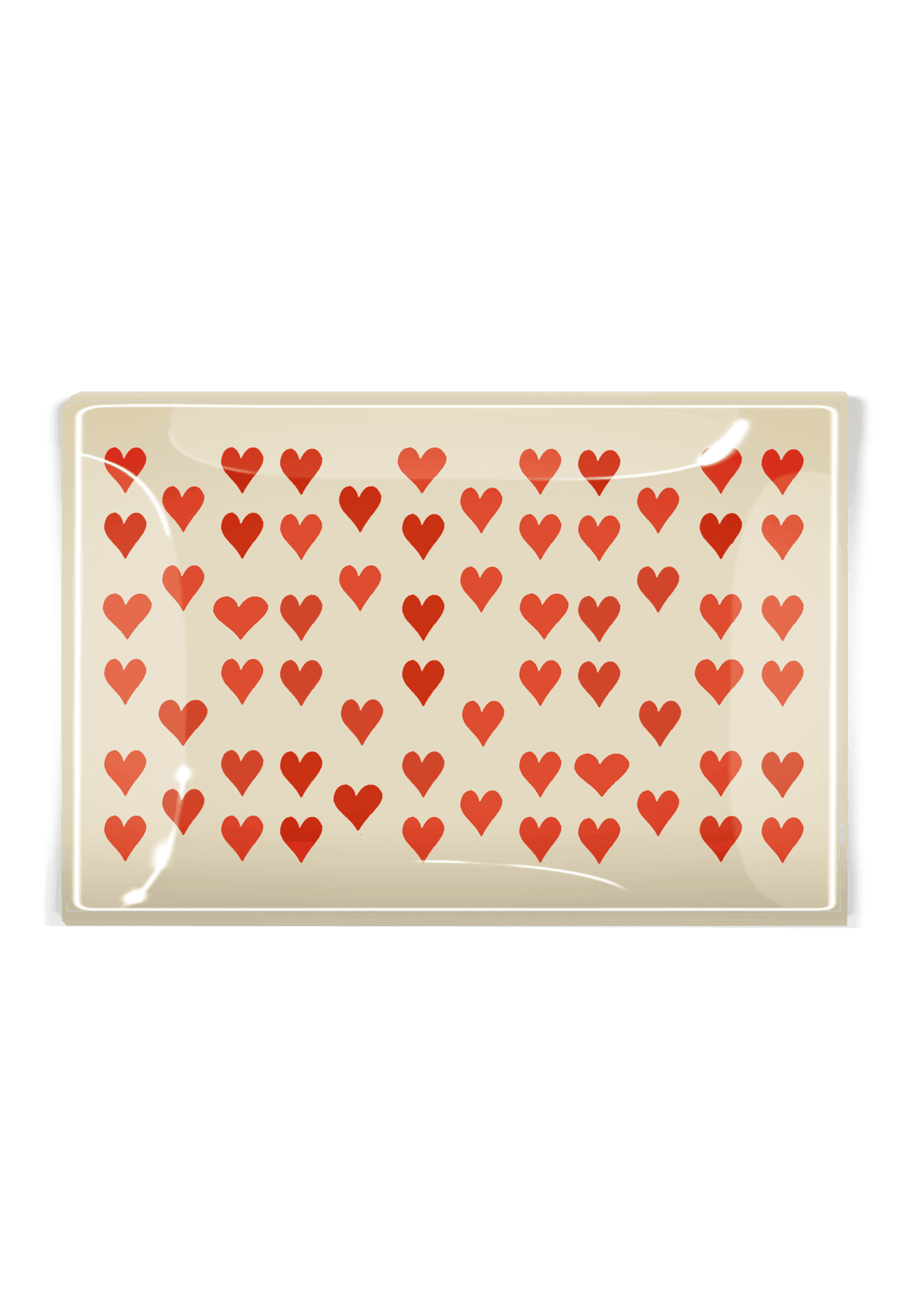 Decoupage Glass Tray with 'I Love You' Design - Elegant Serving Tray for Romantic Gifts, Wedding Decor, or Home Decoration