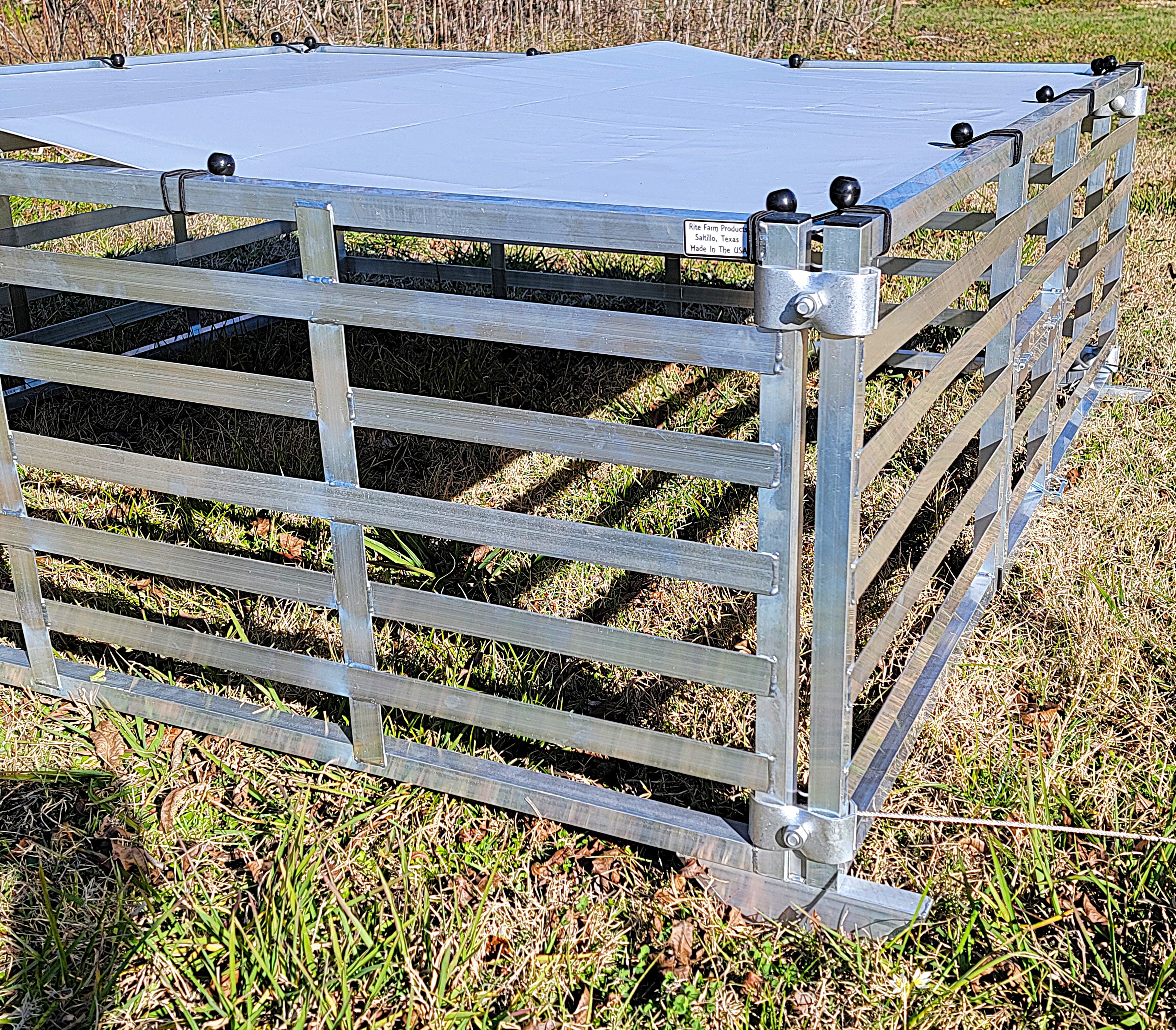 Rite Farm 5'x5' Aluminum Mobile Chicken Tractor Coop for Broilers & Poultry - Portable Poultry Pen for Free-Range Farming, Backyard Chicken Raising & Meat Bird Production