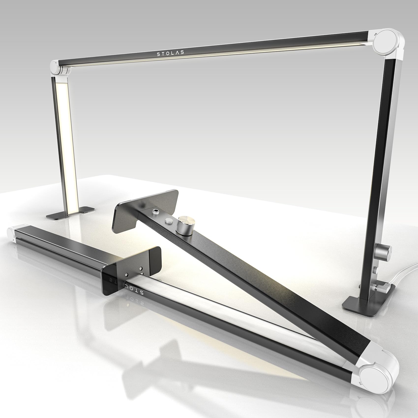 36W LED Desk Lamp with Dimmable 4000-6000K Color Temperature - 3 Lighting Modes Adjustable Square Table Light for Study, Office Work, Model Building, Painting & Crafting - Perfect for Home, Office & Studio Use (Black)