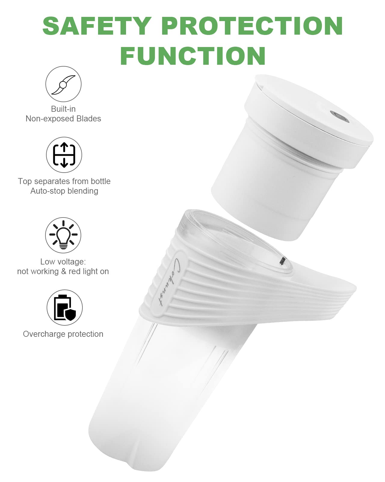 COKUNST 16oz Portable Blender for Shakes, Smoothies & Protein Drinks | BPA-Free USB Rechargeable Personal Blender with Travel Straw | Perfect for Gym, Office & Outdoor Activities - White