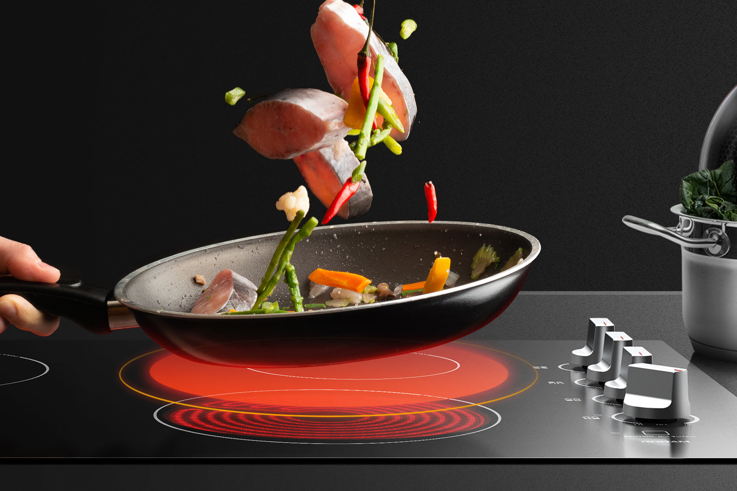 ROBAM 30-Inch Electric Ceramic Glass Cooktop with 4 Burners - Fast Heating, Easy Cleaning for Modern Kitchens | Perfect for Home Cooking, Baking & Entertaining
