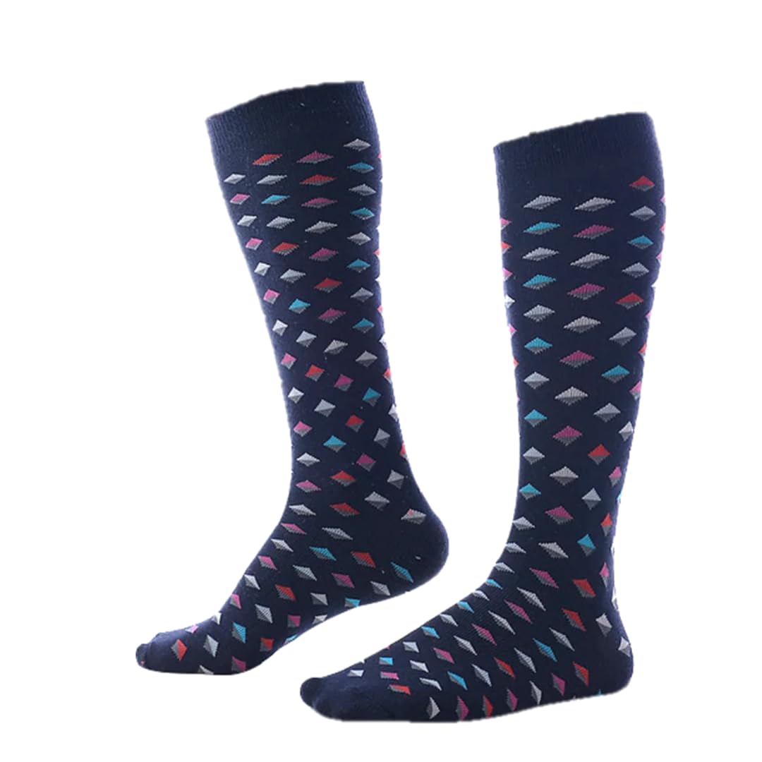 Premium Men's Over the Calf Dress Socks (3-Pack) - Soft Cotton Long Socks That Stay Up 12+ Hours - Ideal for Business, Office & Formal Occasions