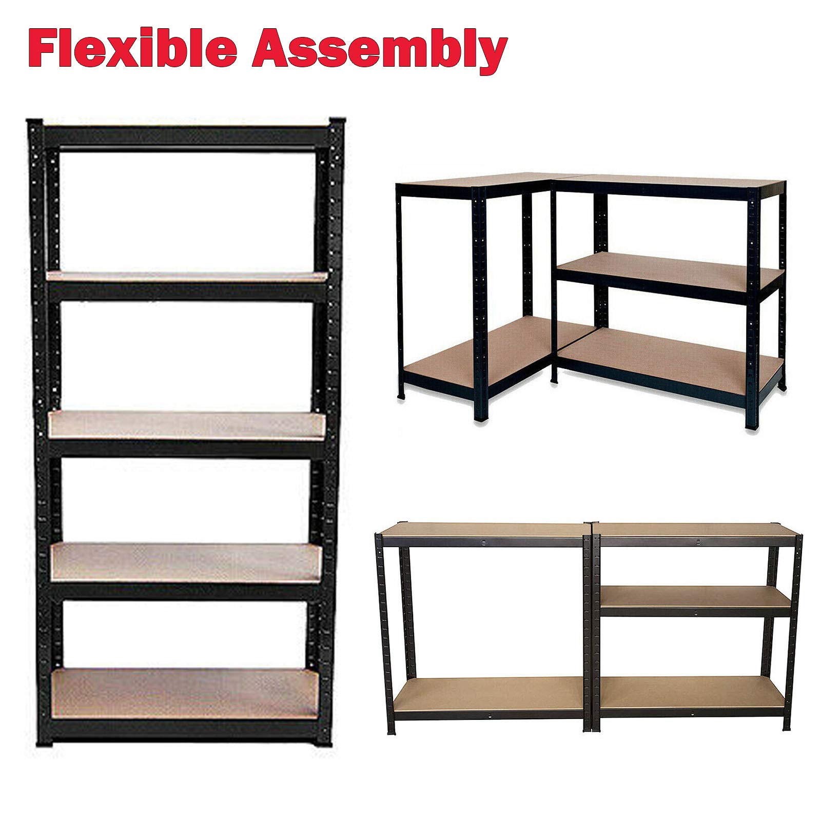 Heavy Duty Garage Storage Shelving Unit - 386lbs Capacity Per Tier, 27.5