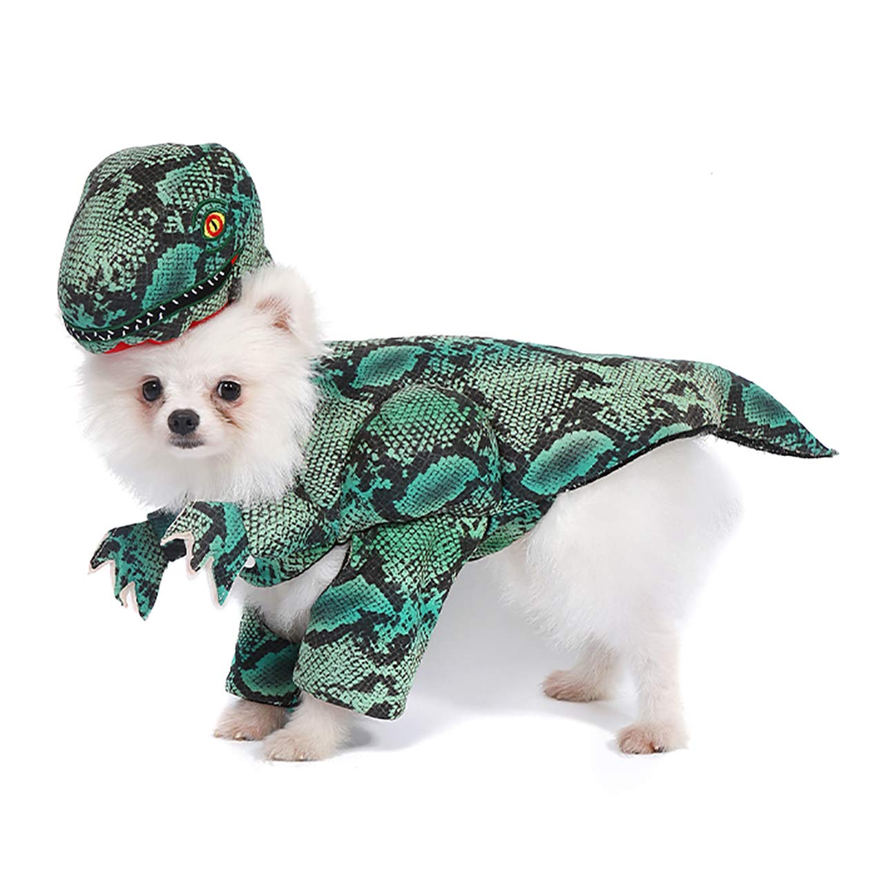 Mogoko Dinosaur Costume for Small Dogs & Cats - Funny Pet Halloween Cosplay Dress - Perfect for Halloween Parties, Pet Parades & Photo Shoots