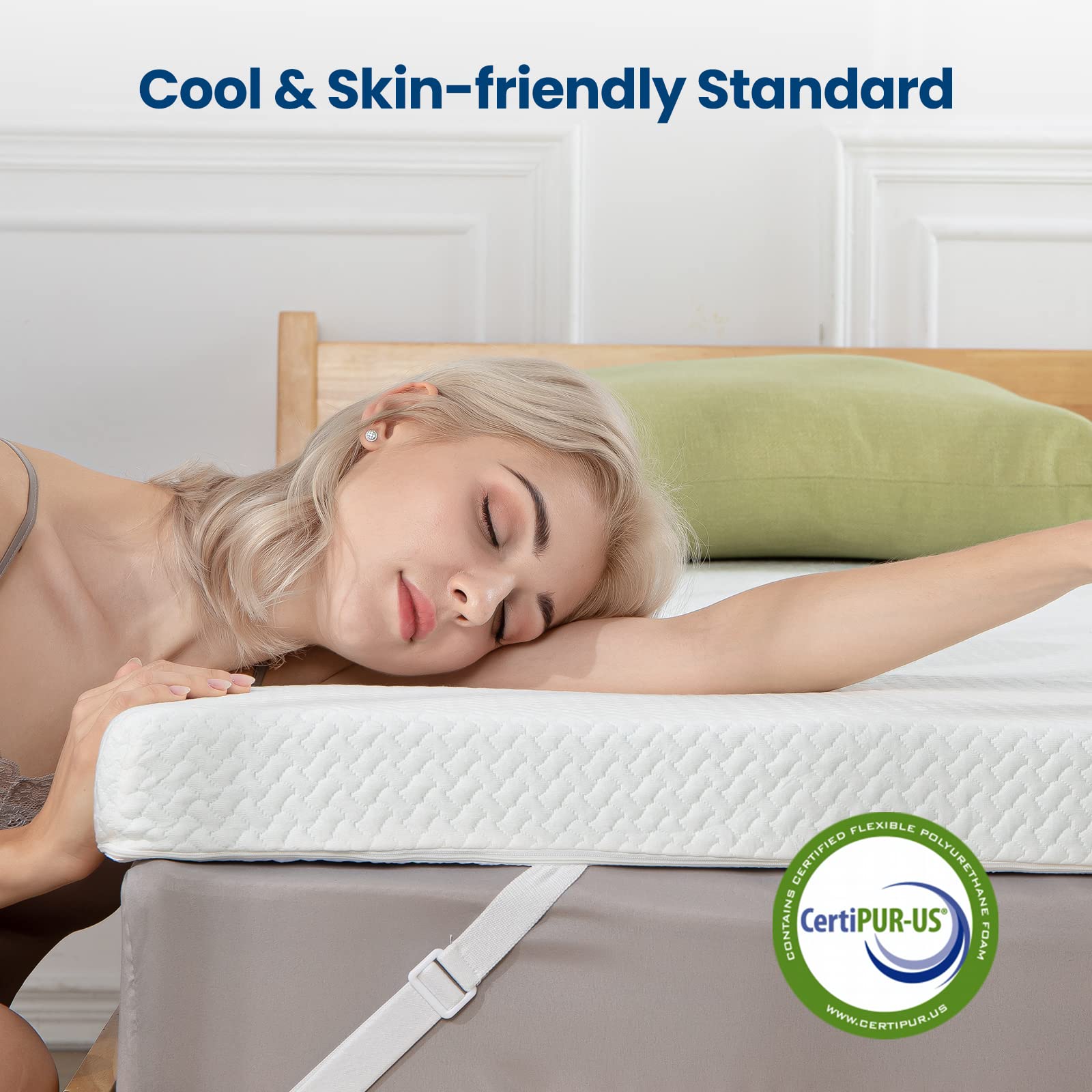 IMOOY 3 Inch Cooling Gel Memory Foam Mattress Topper King Size - High Density Ventilated Mattress Pad with Removable Bamboo Cover for Pressure Relief & Back Pain - Perfect for Hot Sleepers, Guest Beds & Dorm Rooms - 10 Year Warranty