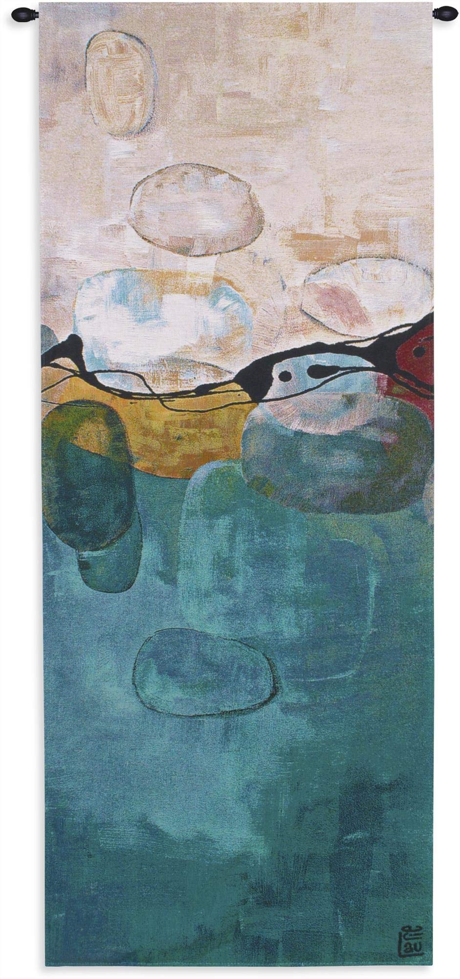 Composition Seven Woven Tapestry Wall Hanging - Modern Calming Bubbles Design - 100% Cotton USA Made - 60x24 Inches - Perfect for Living Room, Bedroom & Meditation Space Decor