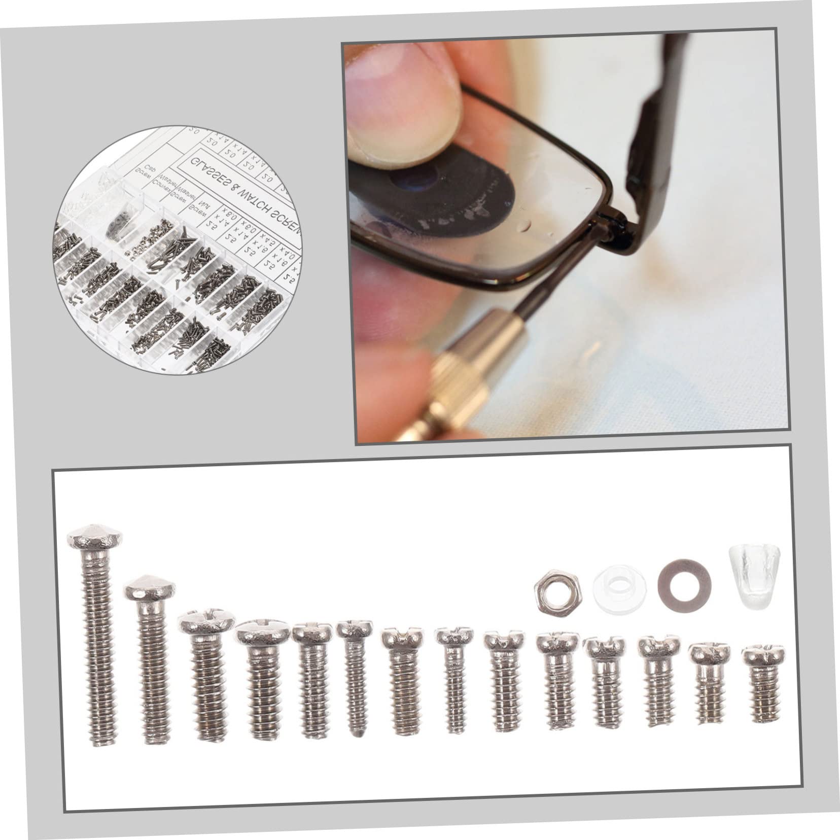ORFOFE 1 Set Eyeglass Screw Repair Kit - Precision Screwdriver & Assorted Metal Eyeglass Screws for Glasses Frame Repair - Perfect for Broken Spectacles, Sunglasses & Reading Glasses (Home, Office & Travel Essential)