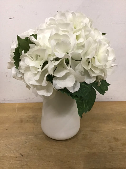 12 Pack Artificial White Hydrangea Flowers - Realistic Fake Floral Arrangement for Home Decor, Wedding Centerpieces, and Office Desk Decorations
