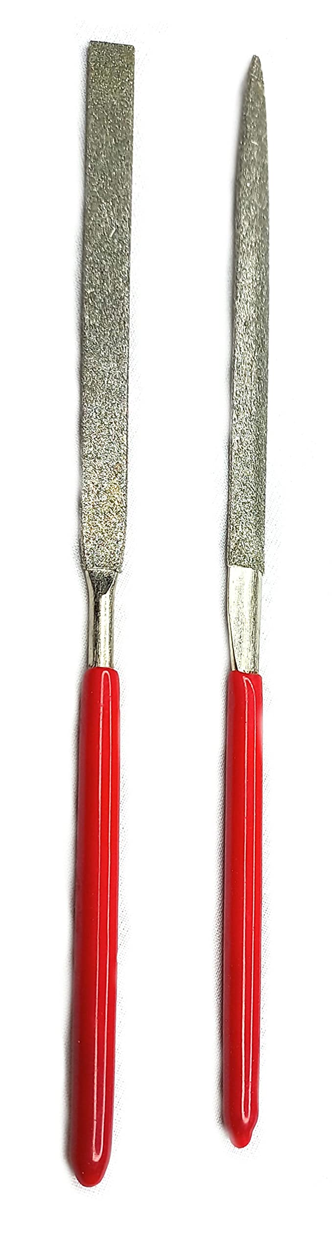 Premium 2-Piece Stainless Steel Nail File Set with Emery Surface - Durable Red Nail Files for Home, Salon & Travel (2 Count) - Perfect for Manicures, Pedicures & Nail Care On-The-Go