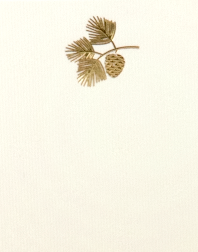 Golden Pinecone Flat Correspondence Cards - Elegant Stationery for Wedding Invitations, Thank You Notes & Greeting Cards - Premium Quality for Special Occasions