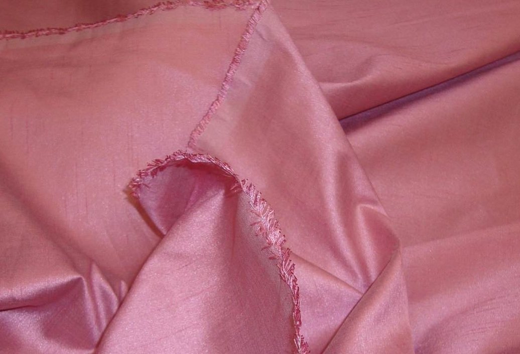 Dusty Rose Shantung Dupioni Faux Silk Fabric - 1 Yard Length for Bridal Gowns, Evening Dresses & Home Decor