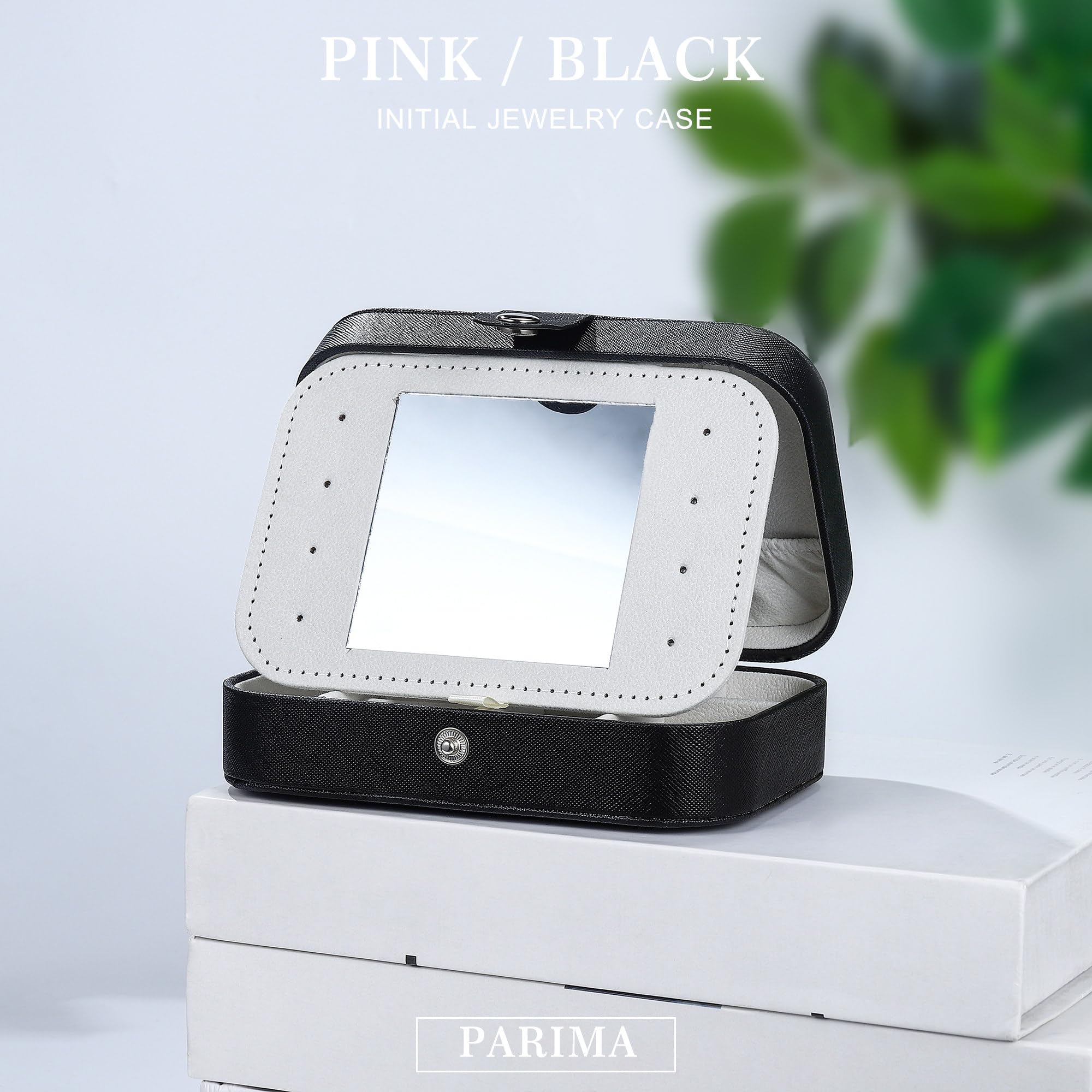 Parima Jewelry Travel Organizer for Women - Necklace, Ring & Earrings Holder | Compact & Stylish Black Jewelry Case (Letter C) | Perfect Travel Essential & Gift for Women | Ideal for Vacations, Business Trips & Daily Use