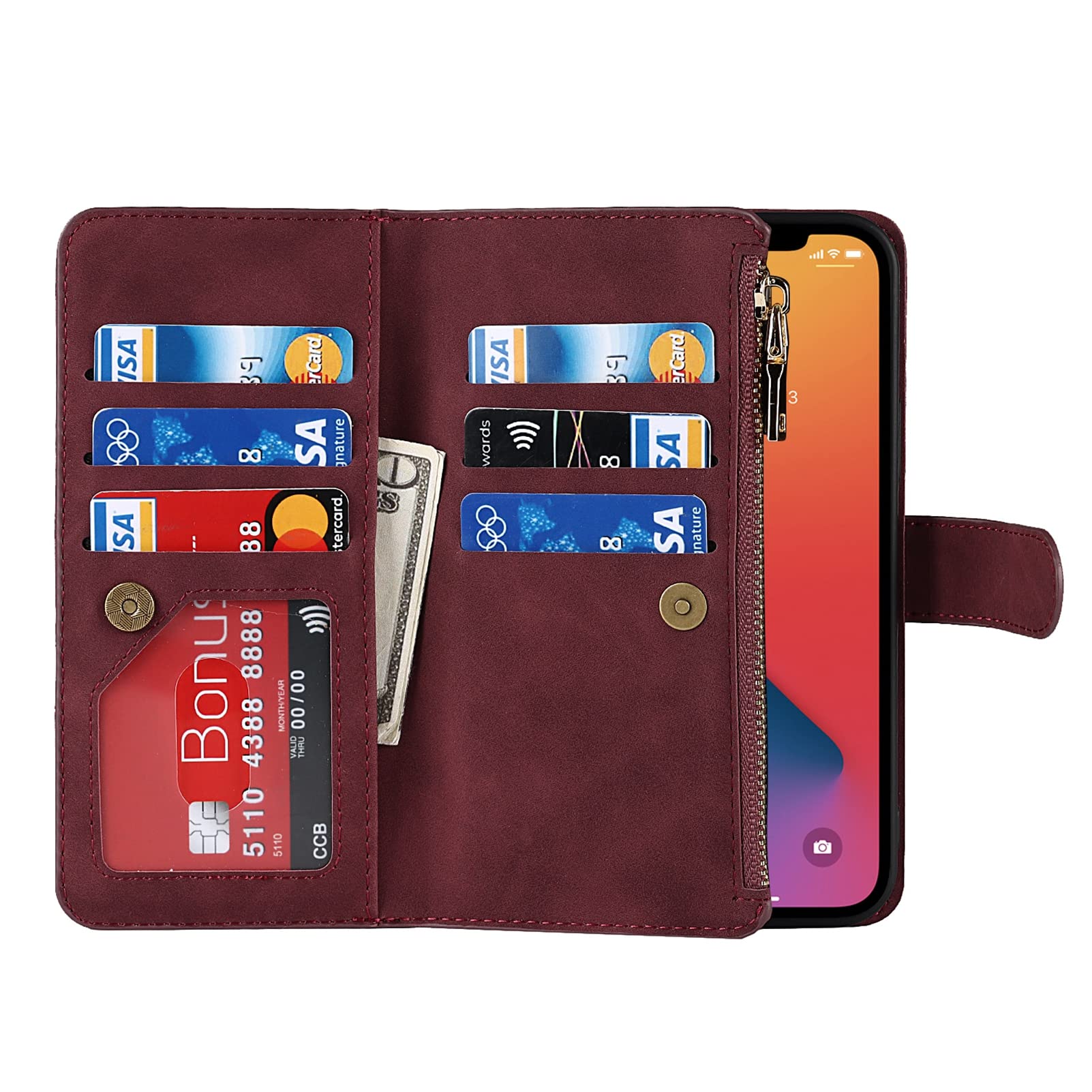 Jaorty Premium PU Leather iPhone 12 Pro Wallet Case (6.1