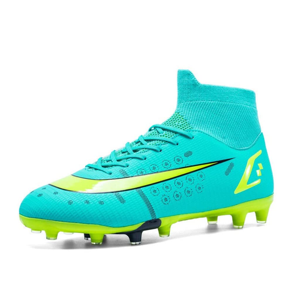 WANMEIL Big Kids & Men's High Top Indoor Soccer Cleats - Turf Football Shoes for Team Play | Professional Athletic Sneakers for Outdoor & Indoor Soccer Training