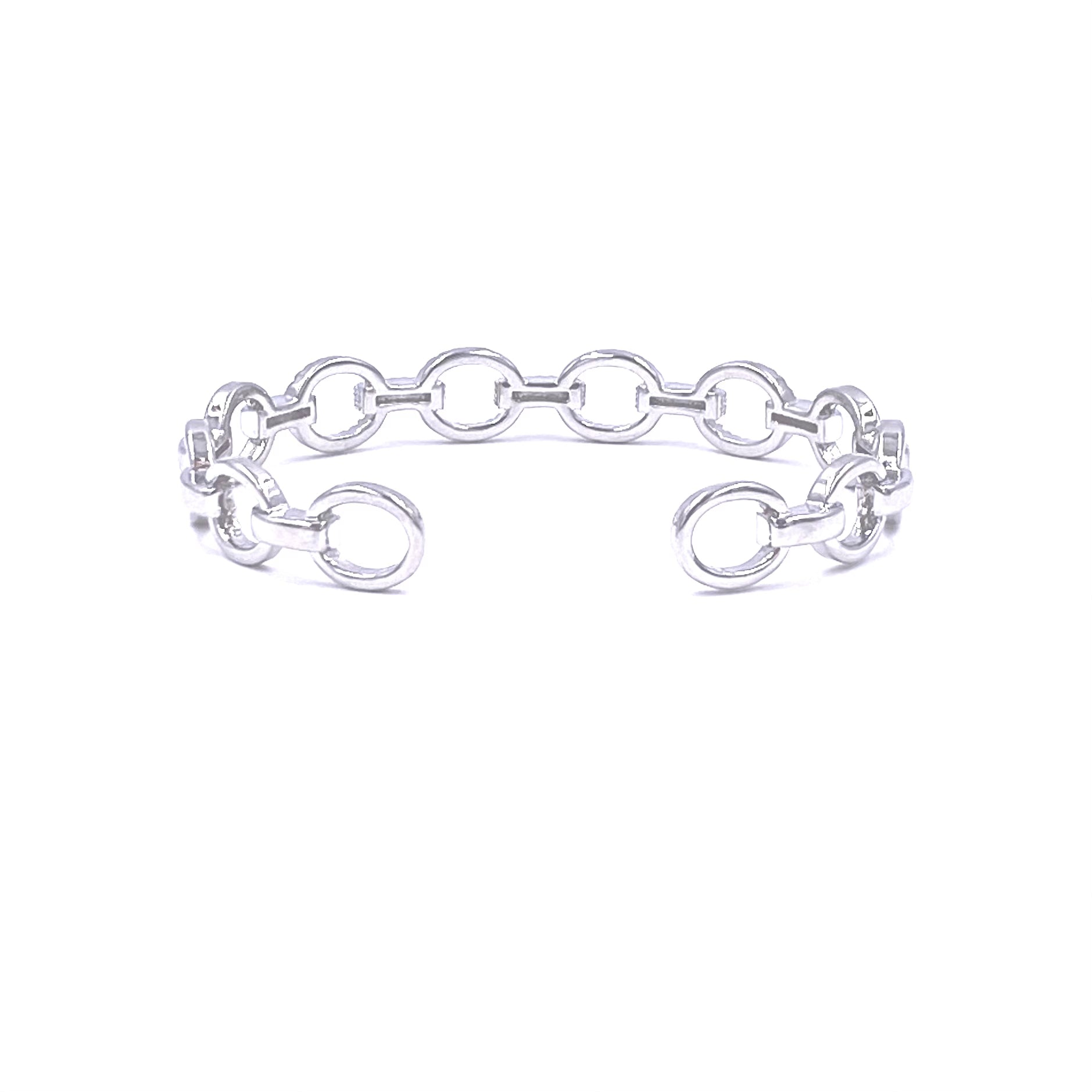 Ashley Gold Stainless Steel Round Link Chain Bracelet with CZ Encrusted Design - Elegant Jewelry for Women, Perfect for Parties, Weddings & Daily Wear