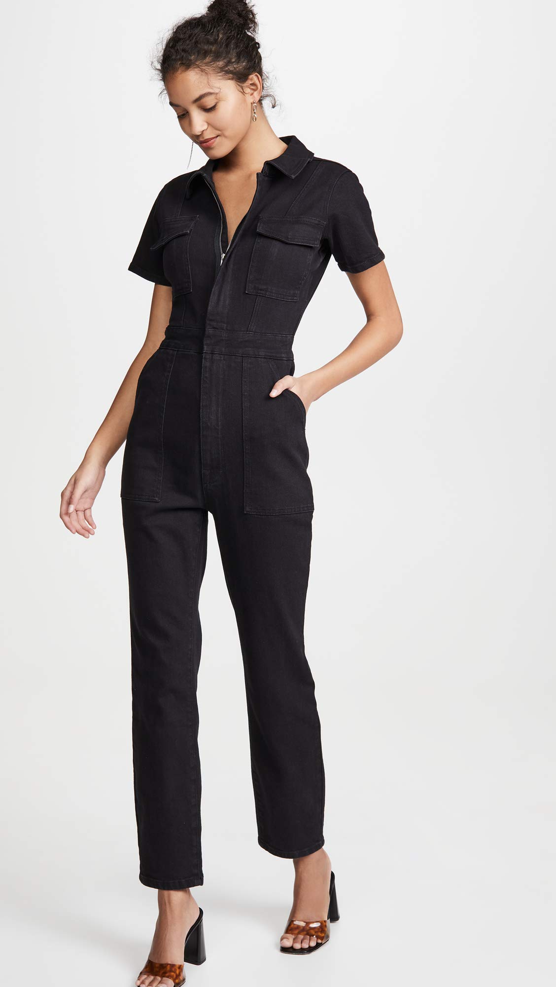 Good American Women's Utility Jumpsuit - Stylish & Comfortable One-Piece Outfit for Casual Wear, Work & Outdoor Activities | Plus Size Options Available