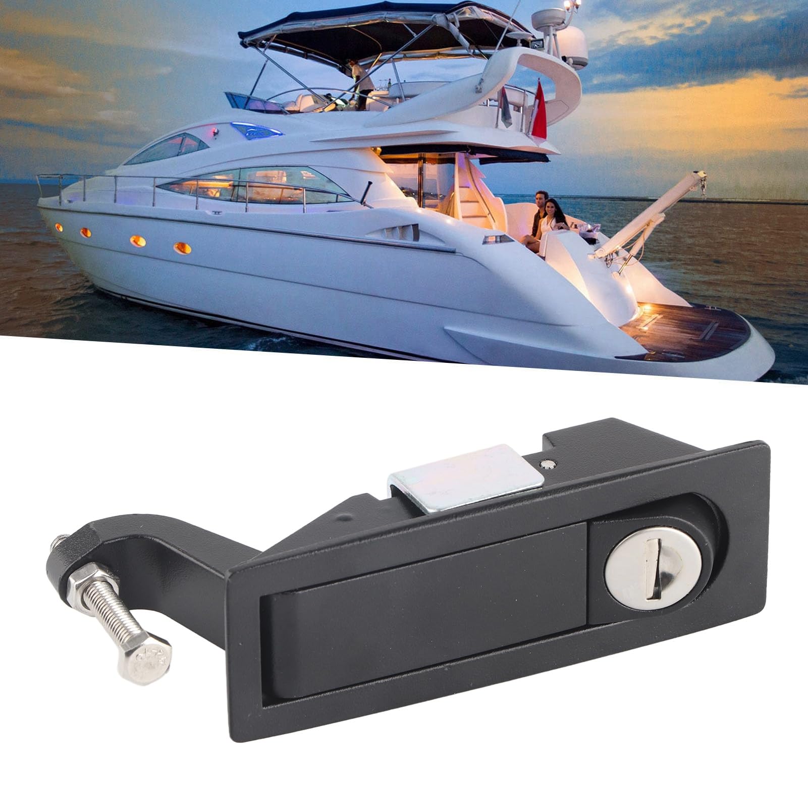 Aramox Adjustable Hand Operated Compression Cabinet Lock with Key - Secure RV Marine Boat Cabinets & Toolboxes - Perfect for Travel, Camping & Outdoor Storage