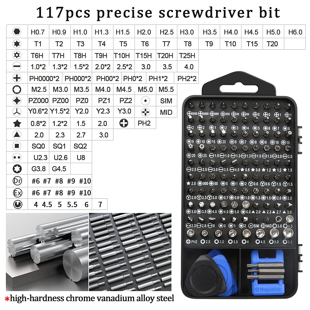 138 in 1 Precision Magnetic Screwdriver Set - Professional DIY Repair Tool Kit for Electronics with Portable Case - Perfect for iPhone, MacBook, Laptop, PC, Tablet, Watch & Glasses Repair - Blue