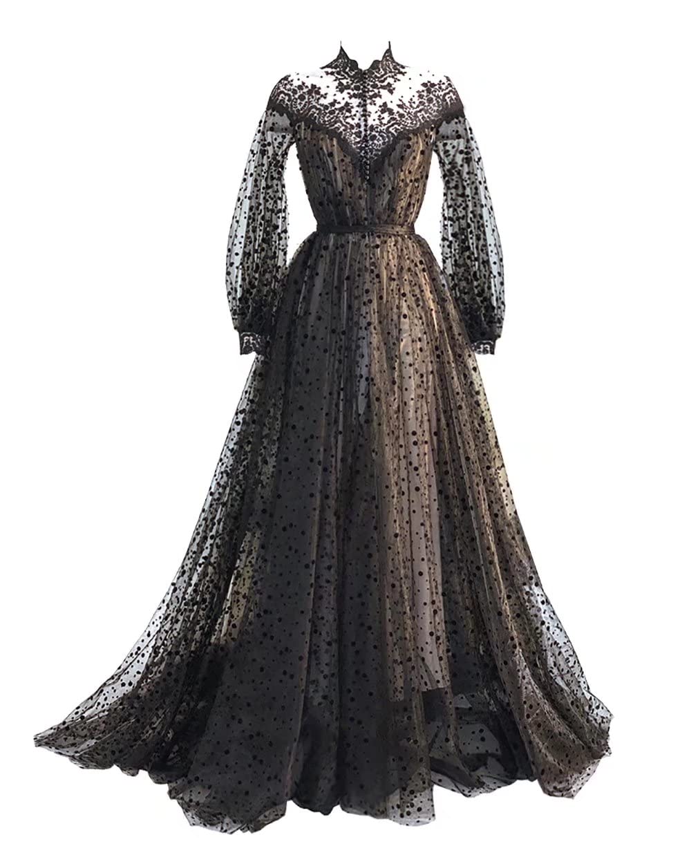 Elegant Long Sleeve Prom Dresses for Women with Floral Applique - Formal Evening Gowns for Ball, Party & Special Occasions | Perfect for Homecoming, Weddings & Black Tie Events