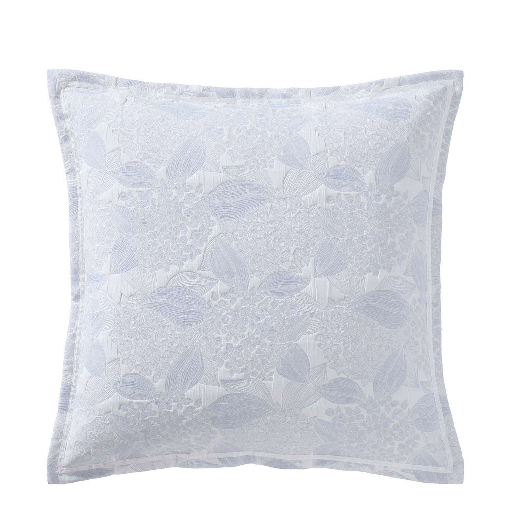Premium Hydrangea Chambray European Pillowcase Set - Luxury 100% Cotton Decorative Pillow Cover for Bedroom, Living Room & Sofa - Home Decor Essentials by Private Collection