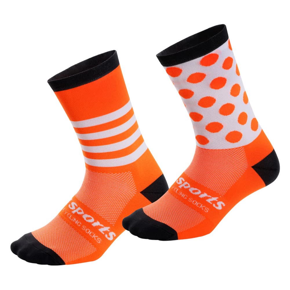 Cycling Socks for Men & Women - Breathable Bike Riding Socks for XC, MTB, BMX - Athletic Ankle Socks in Black, Pink, Blue, Green, Orange - Perfect for Road Cycling, Mountain Biking & Indoor Training