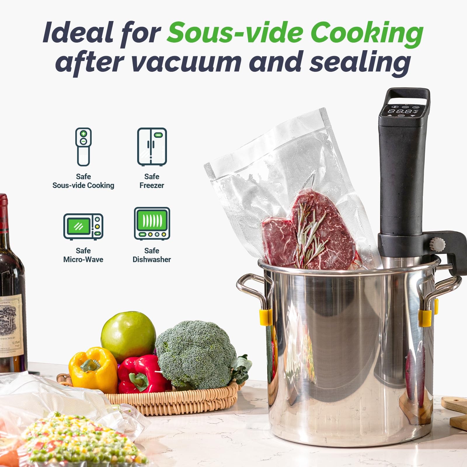 Premium Vacuum Sealer Bags for Food - 2 Pack 8