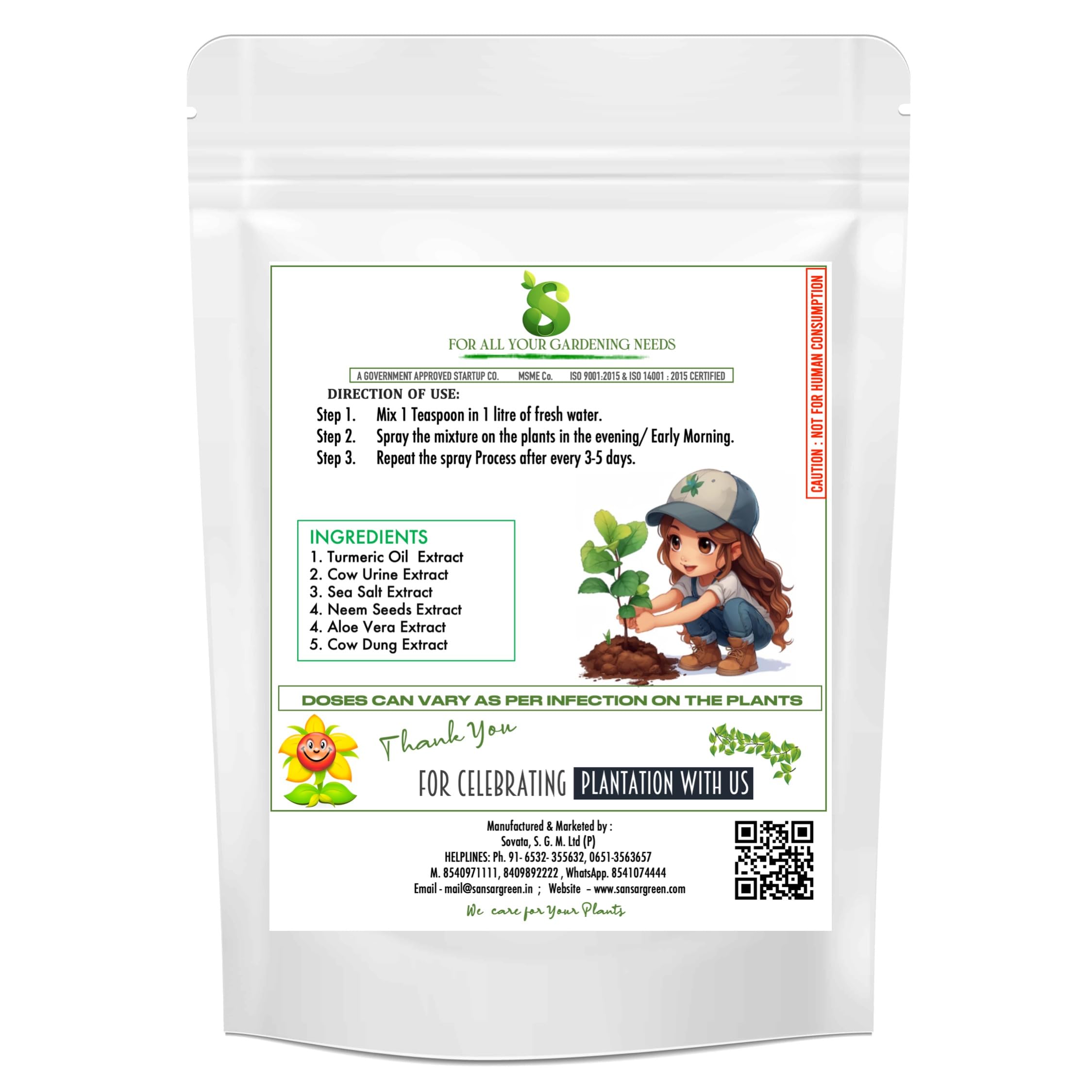 Sovata® Trichoderma Viride Bio Organic Fungicide Powder - 200g (2 x 10^8 CFU/g) for Plants | Prevents Fungal & Bacterial Diseases | Ideal for Organic Gardening, Hydroponics & Soil Treatment