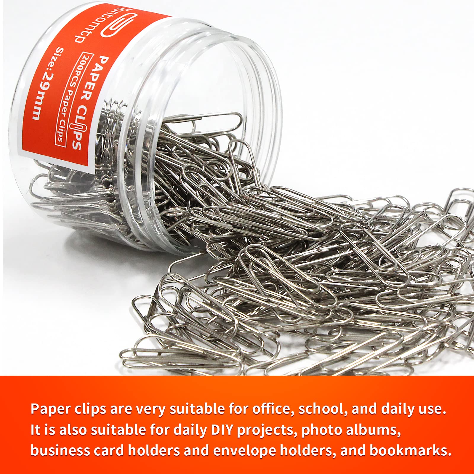 Premium Silver Paper Clips - 2 Pack (29mm Each) for Office, School & Home Organization | Strong Metal Binder Clips for Documents, Notes & DIY Crafts | Perfect for Filing, Gift Wrapping & Creative Projects