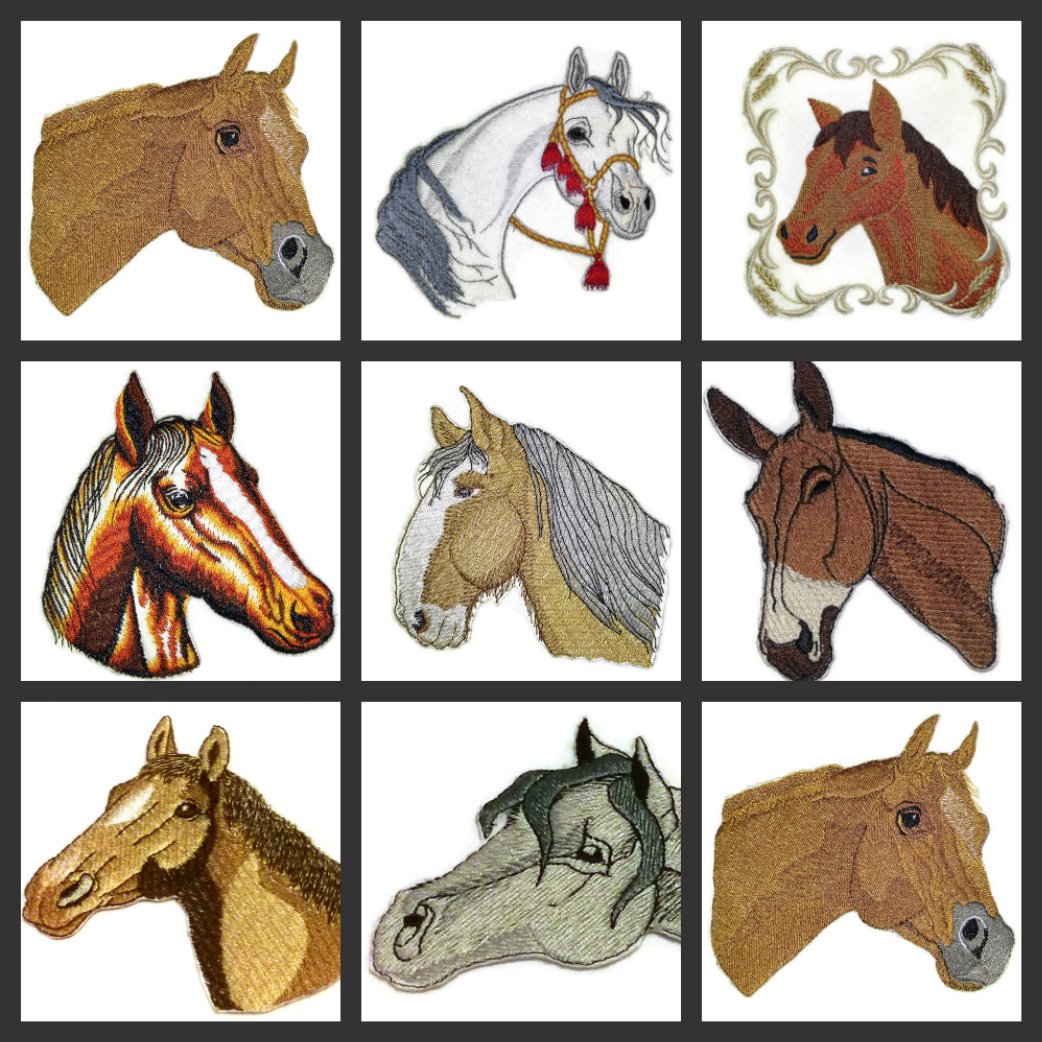 Custom Embroidered Horse Face Iron On/Sew Patch 4