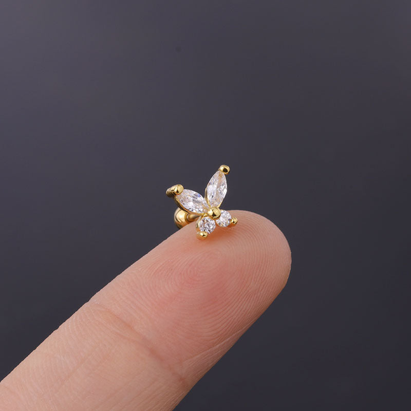 20G Cartilage Tiny Stud Earrings - Butterfly Design Stainless Steel Earrings for Women | Perfect for Daily Wear, Parties & Gifts